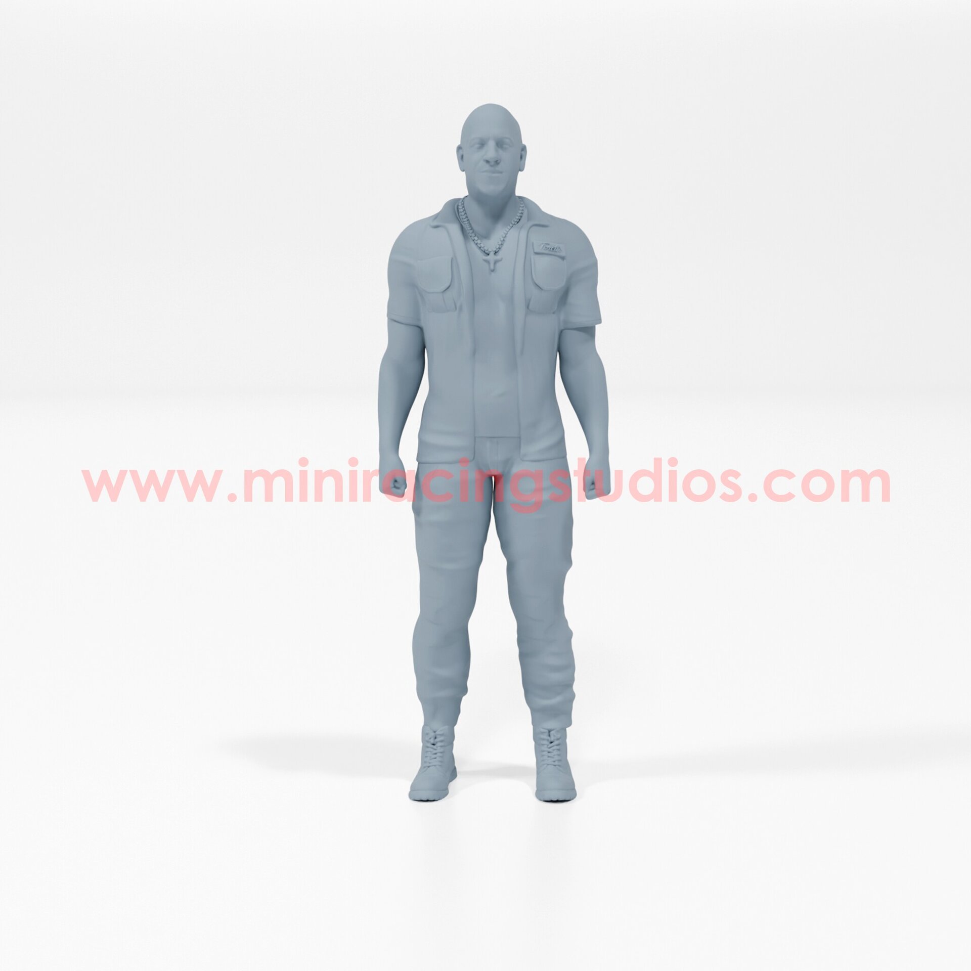 Figura Toretto Fast and Furious 1:64 sin pintar en Resina – MiniRacing64 - 2