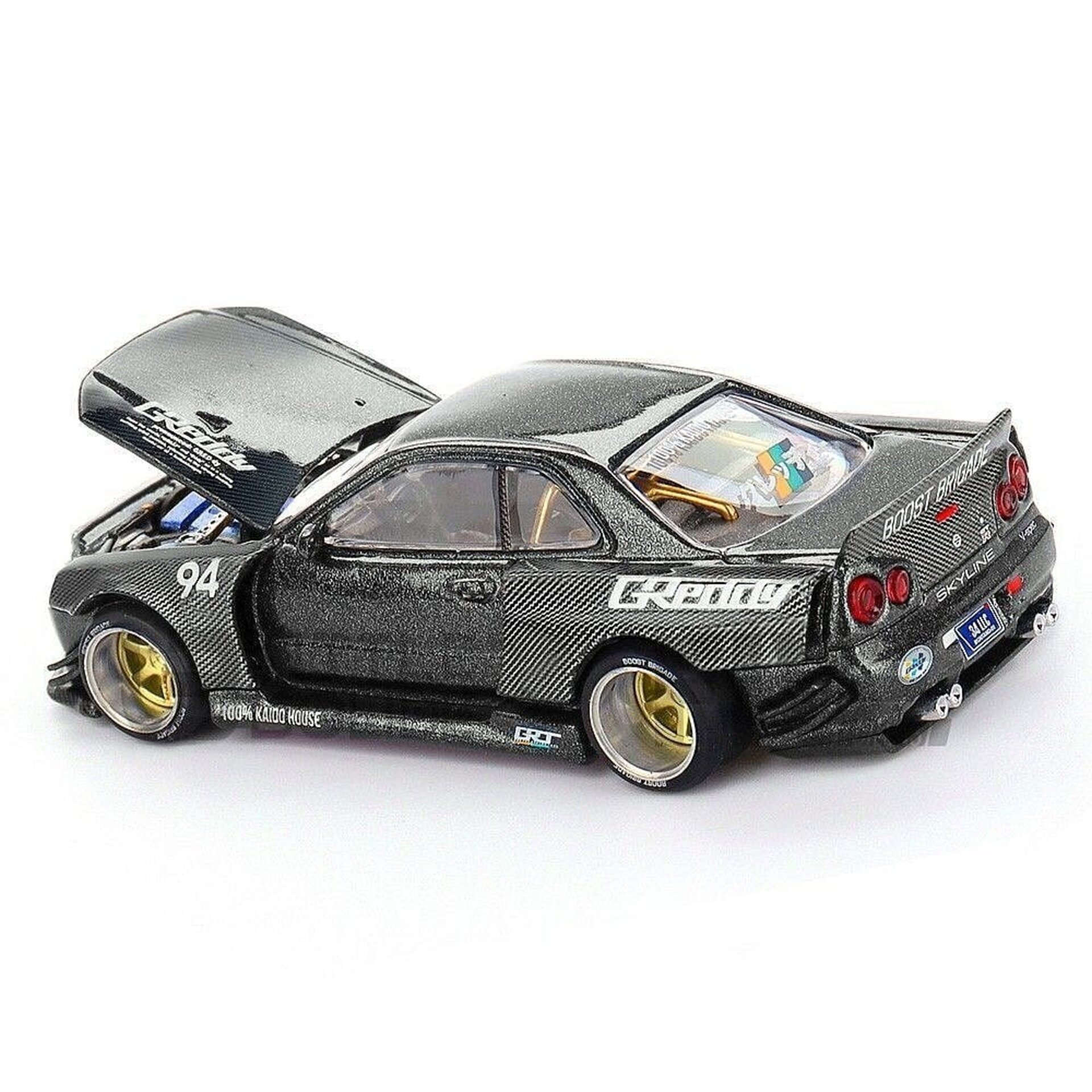 Mini GT 1:64 Nissan Skyline GT-R (R34) Kaido Works Greddy V2 1999  ( PRE VENTA ) - 4