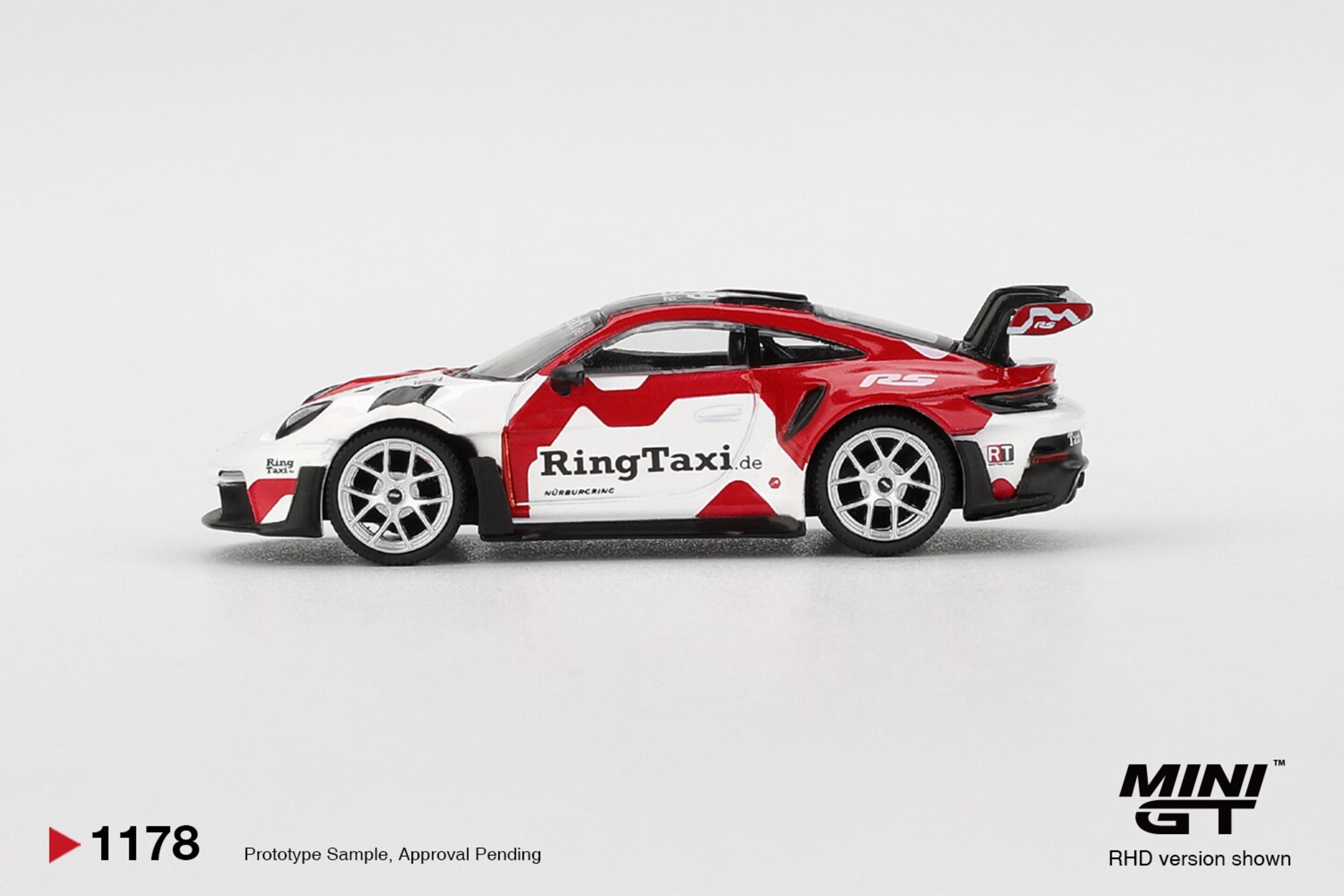 (PRE VENTA) 1:64 PORSCHE 911 (992) GT3 RS WEISSACH RING TAXI 2025 MiniGT - 3