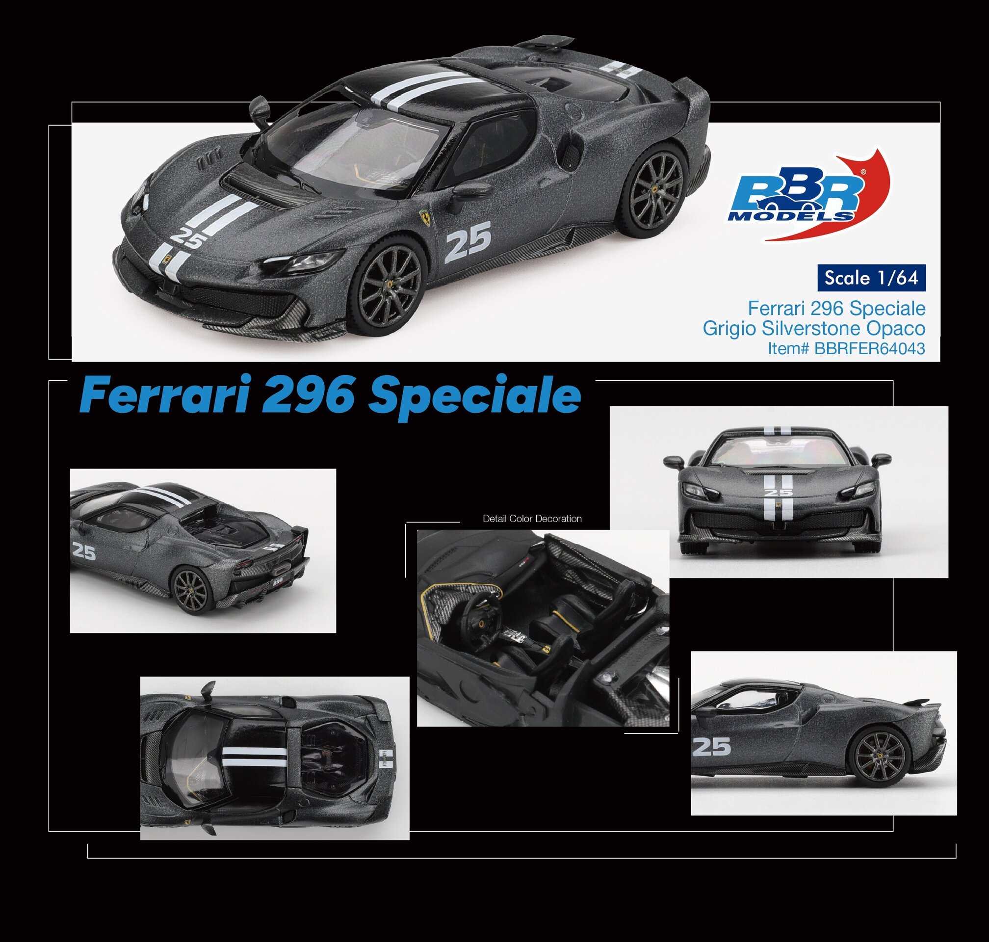 (PRE VENTA) BBR Models 1:64 del Ferrari 296 Speciale 2025 EXCLUSIVO - 2