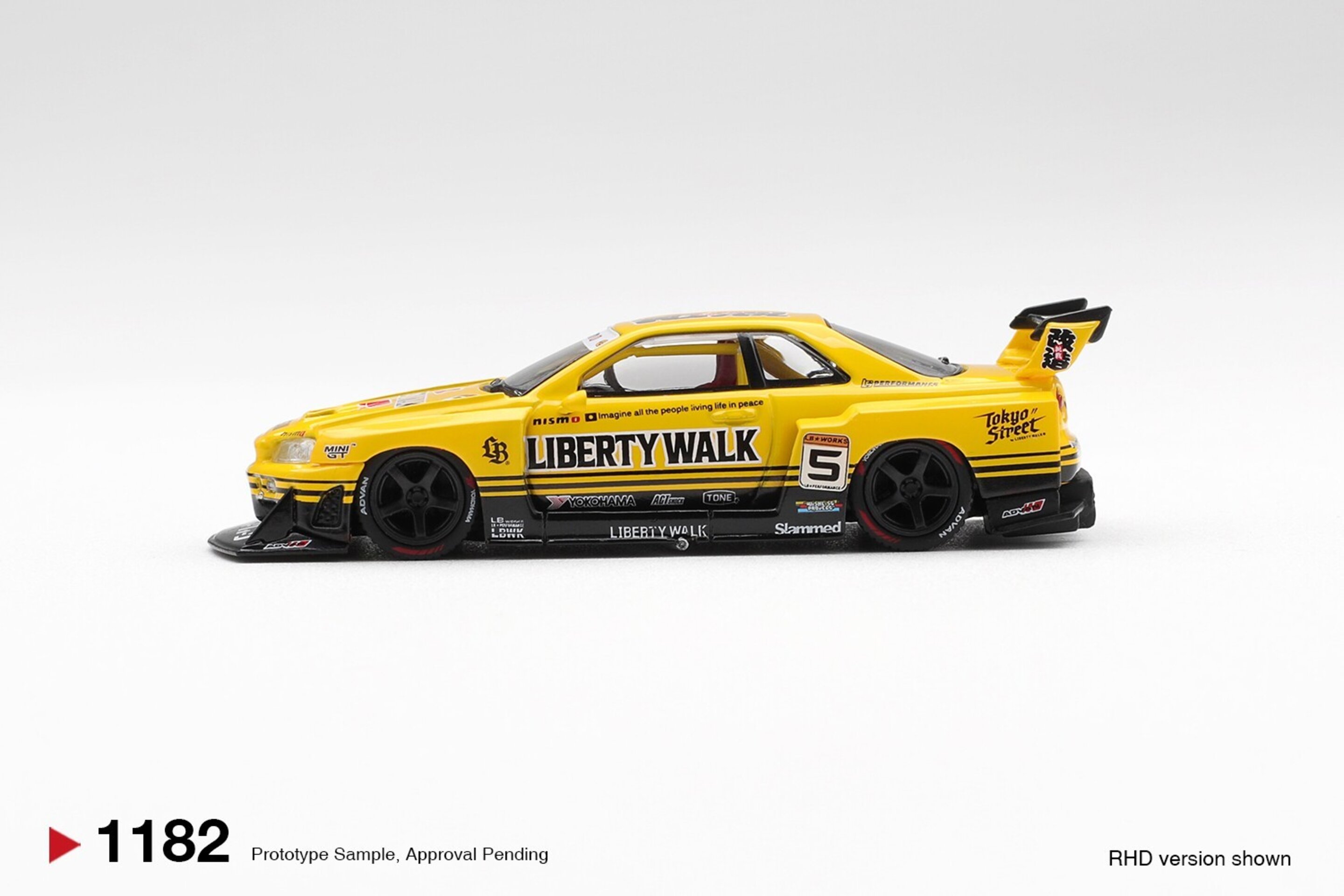 (PRE VENTA)1:64 NISSAN GTR (R34) SKYLINE SUPER SILHOUETTE SPORT YELLOW Mini GT - 4