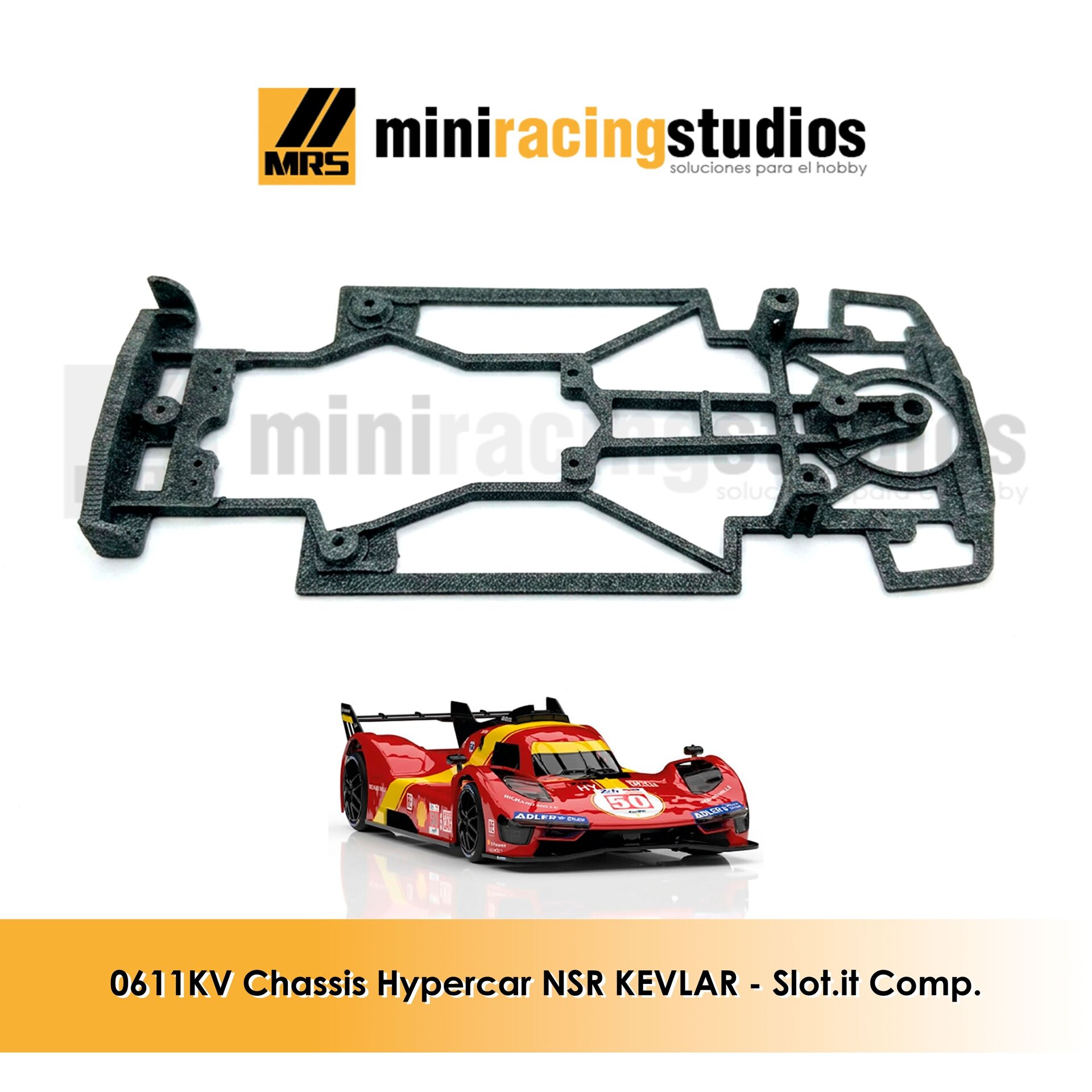 Chasis 3D Hypercar NSR – Composite KEVLAR – Soporte Slot.it - 2