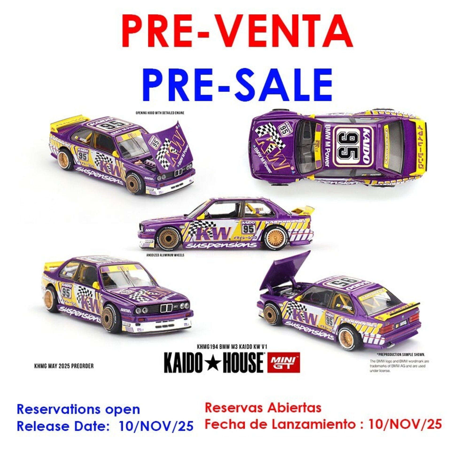Mini GT 1:64 BMW M3 (E30) KAIDO HOUSE KW V1 1989  ( PRE VENTA ) - 1