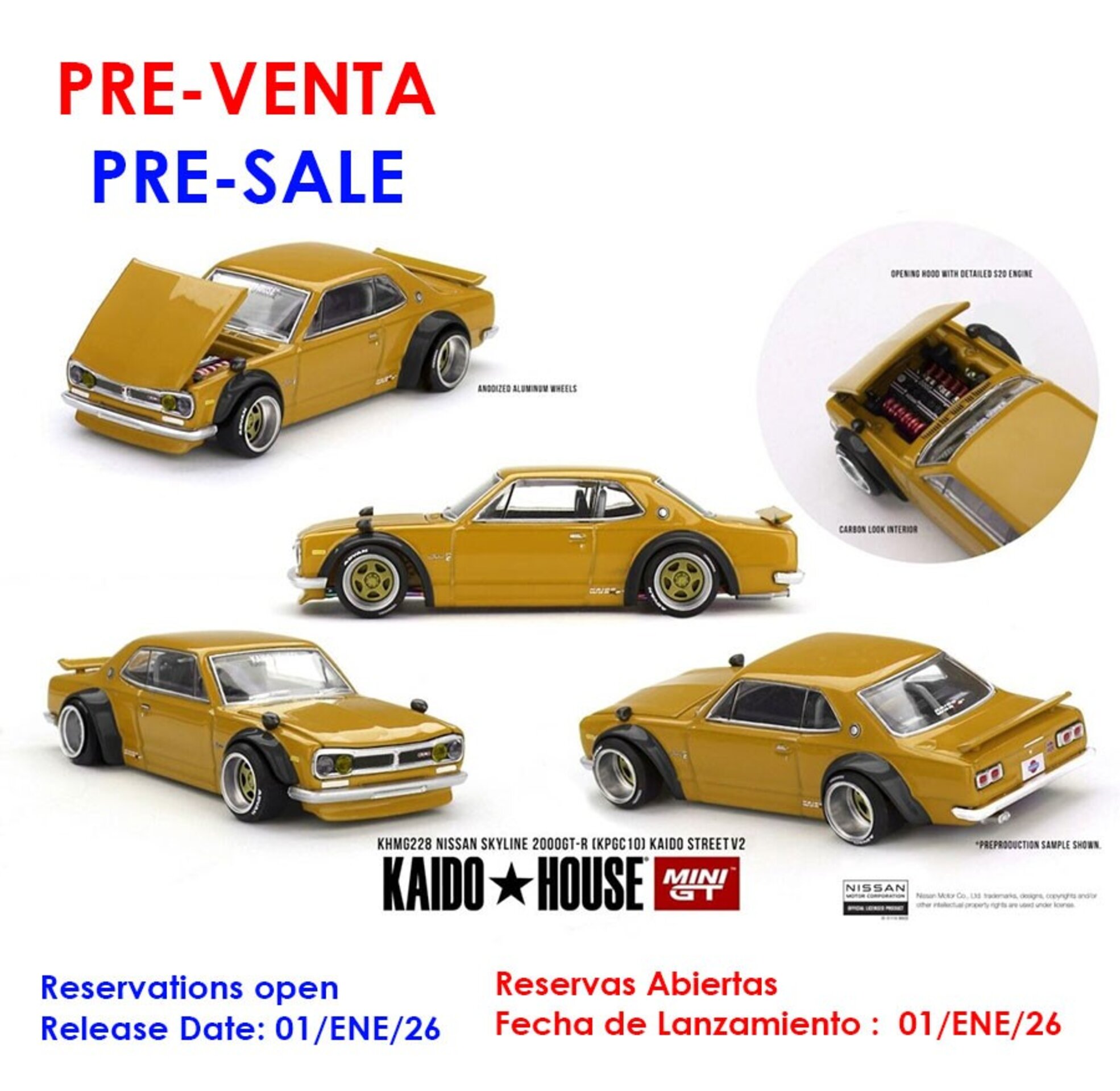 Mini GT 1:64 Nissan Skyline GT-R (KPGC10) Kaido Street V2 1969  ( PRE VENTA ) - 1