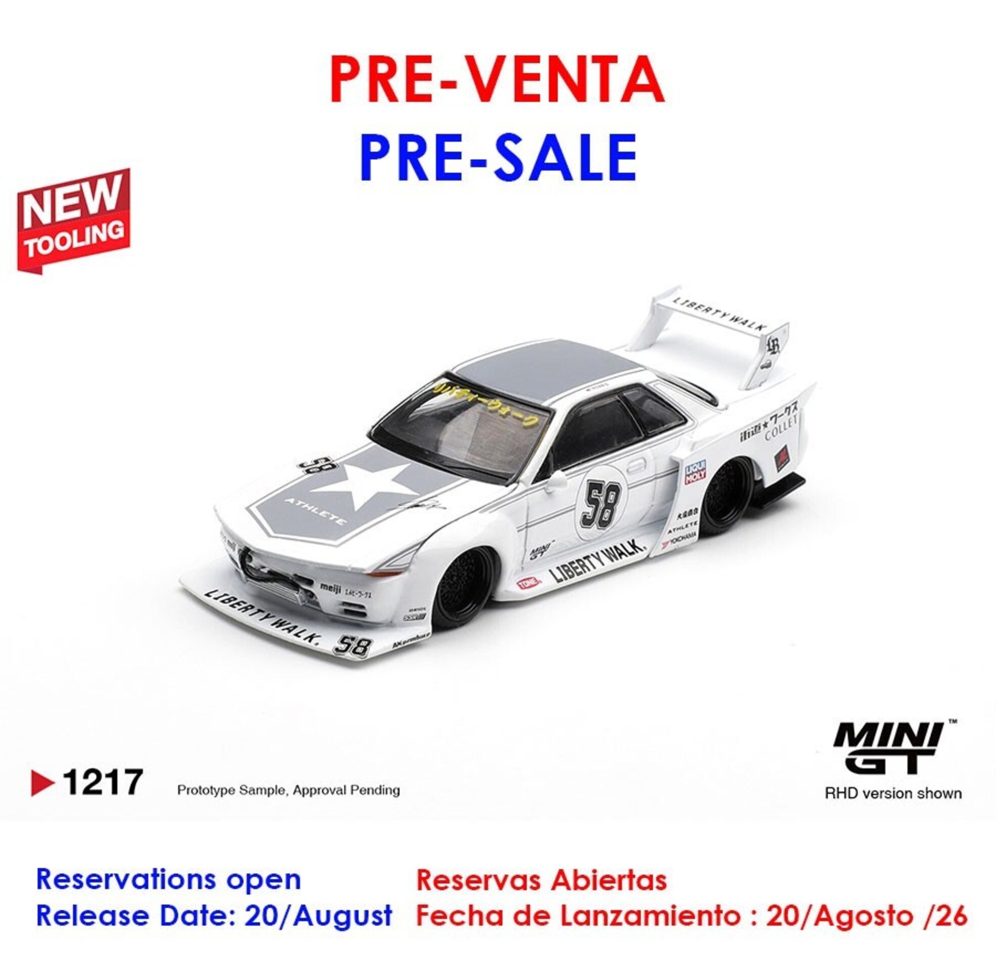 (PRE VENTA)1:64 NISSAN GTR (R32) LB-KAIDO WORKS TAS 2025 Mini GT - 1