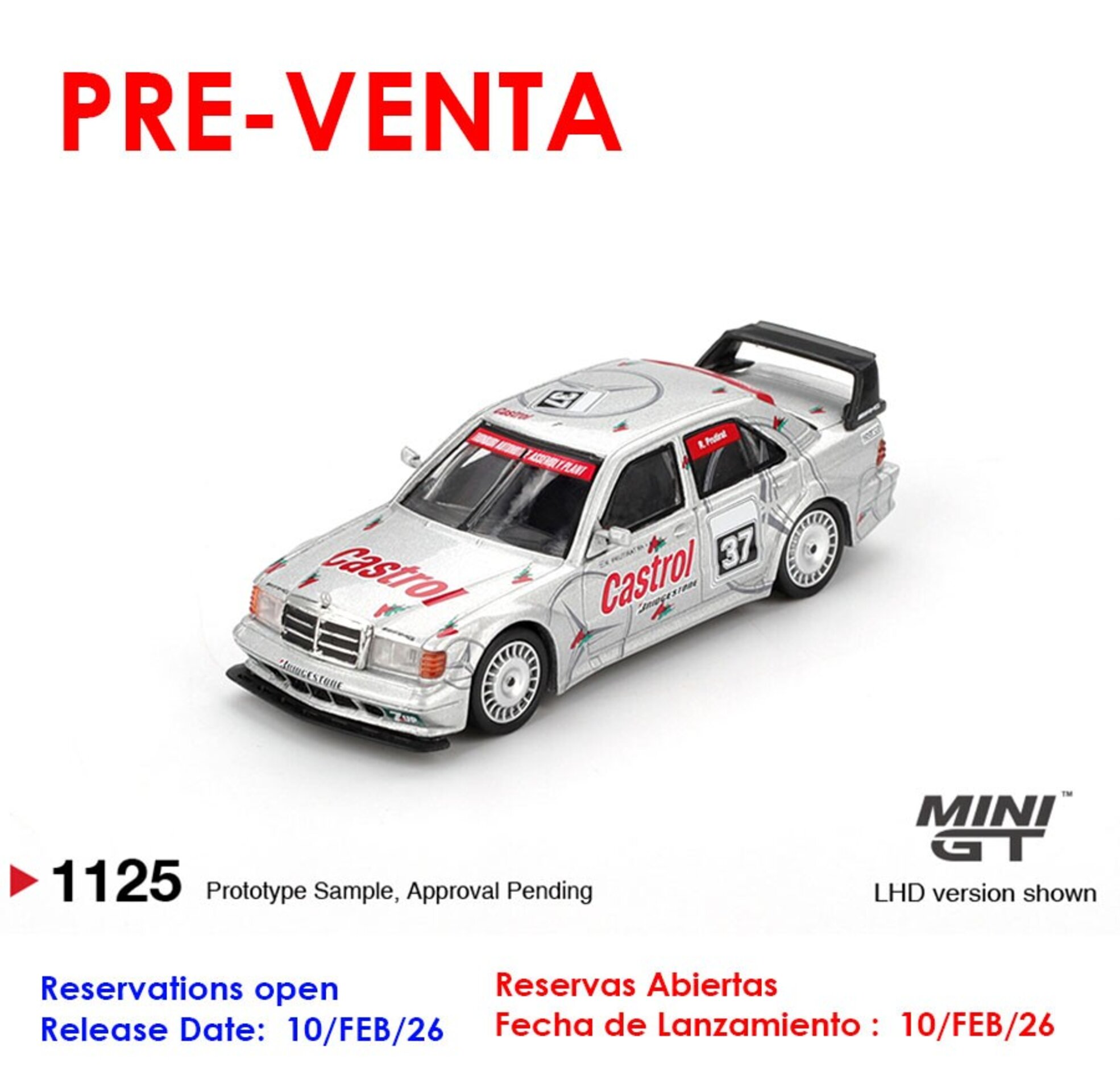 (PRE VENTA) Mini GT 1:64 Mercedes-Benz 190E 2.5-16 Evo II #37 Asia Touring Car - 1