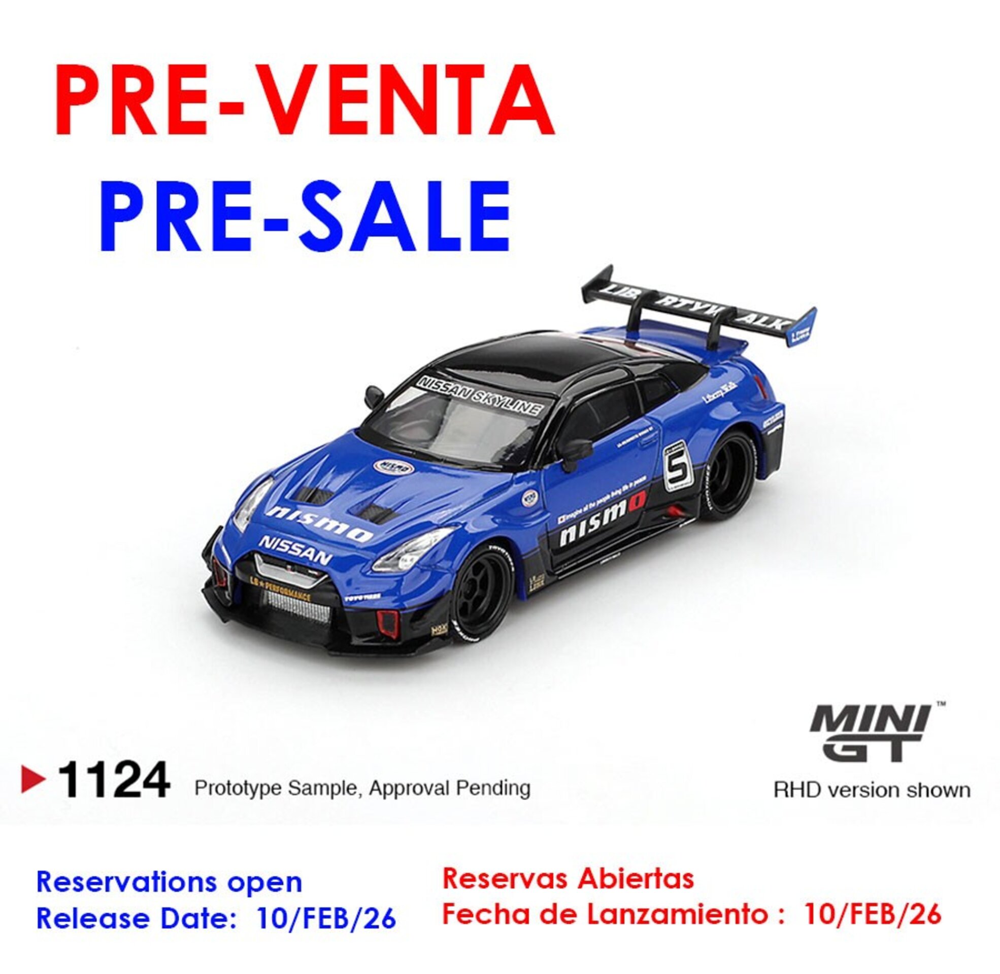 (PRE VENTA) Mini GT 1:64 Nissan GT-R R35 LB-Silhouette Works GT Blue 2025 - 1