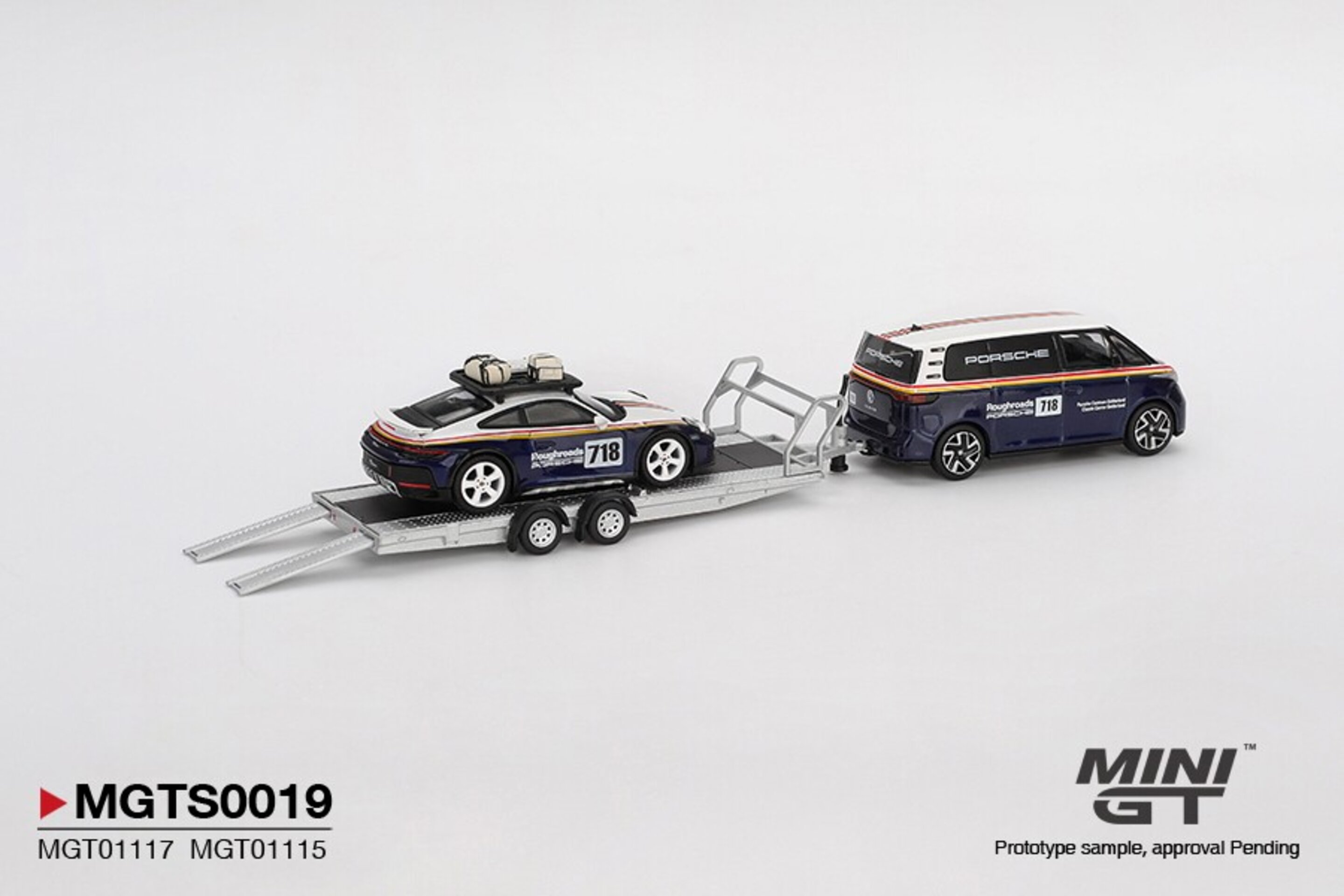 (PRE VENTA) Mini GT 1:64 Set Porsche 911 Dakar #718 + Volkswagen ID.Buzz Roughro - 4