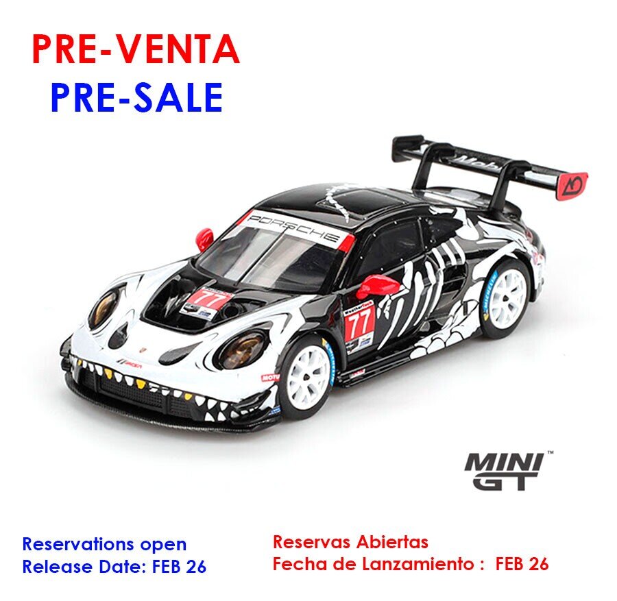 Mini GT 1:64 Porsche 911 (992) GT3 R #77 GTD PRO AO Racing Petit