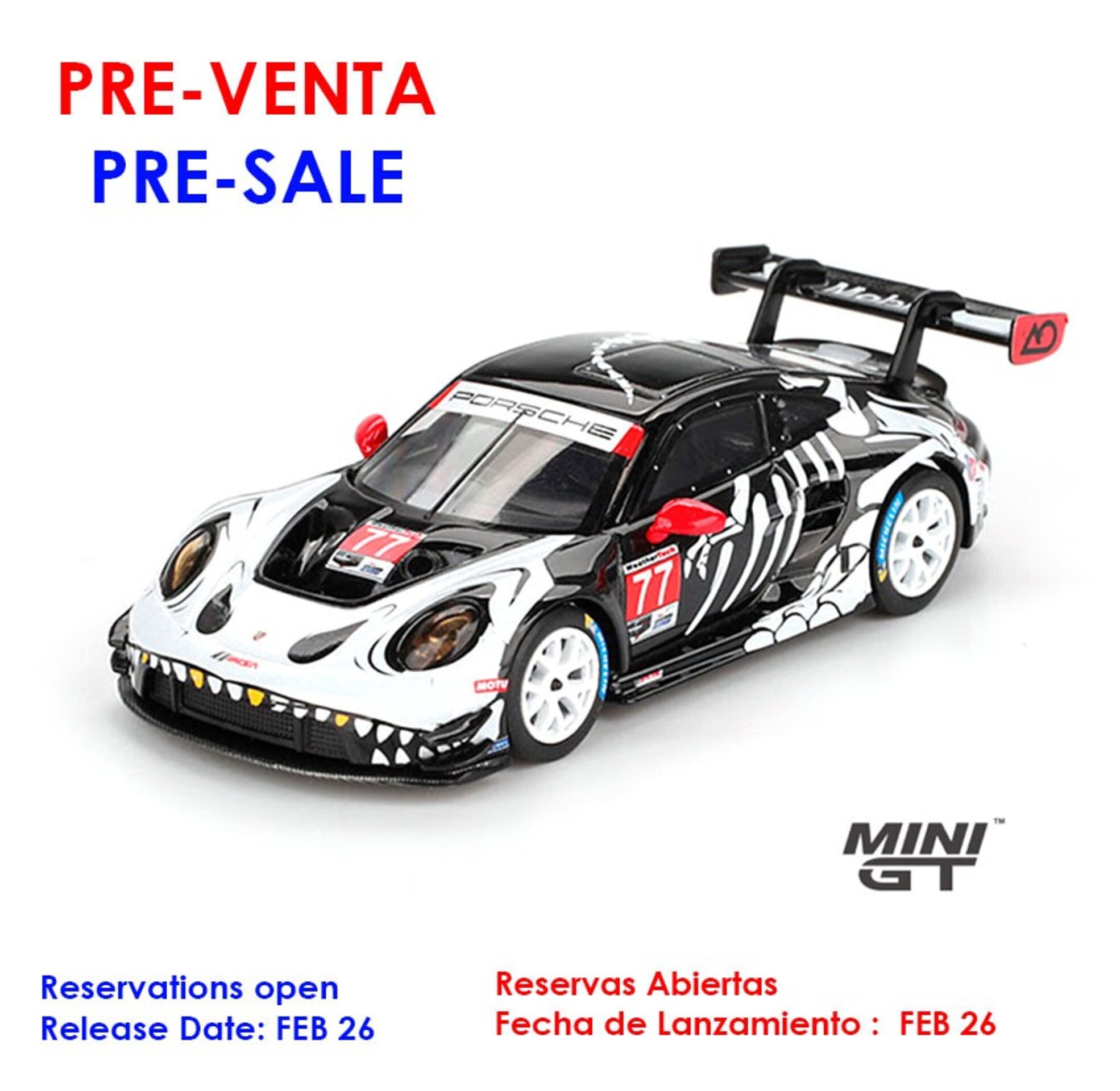 (PRE VENTA) 1:64 PORSCHE 911 (992) GT3 R #77 GTD PRO AO RACING PETIT LE MANS - 1