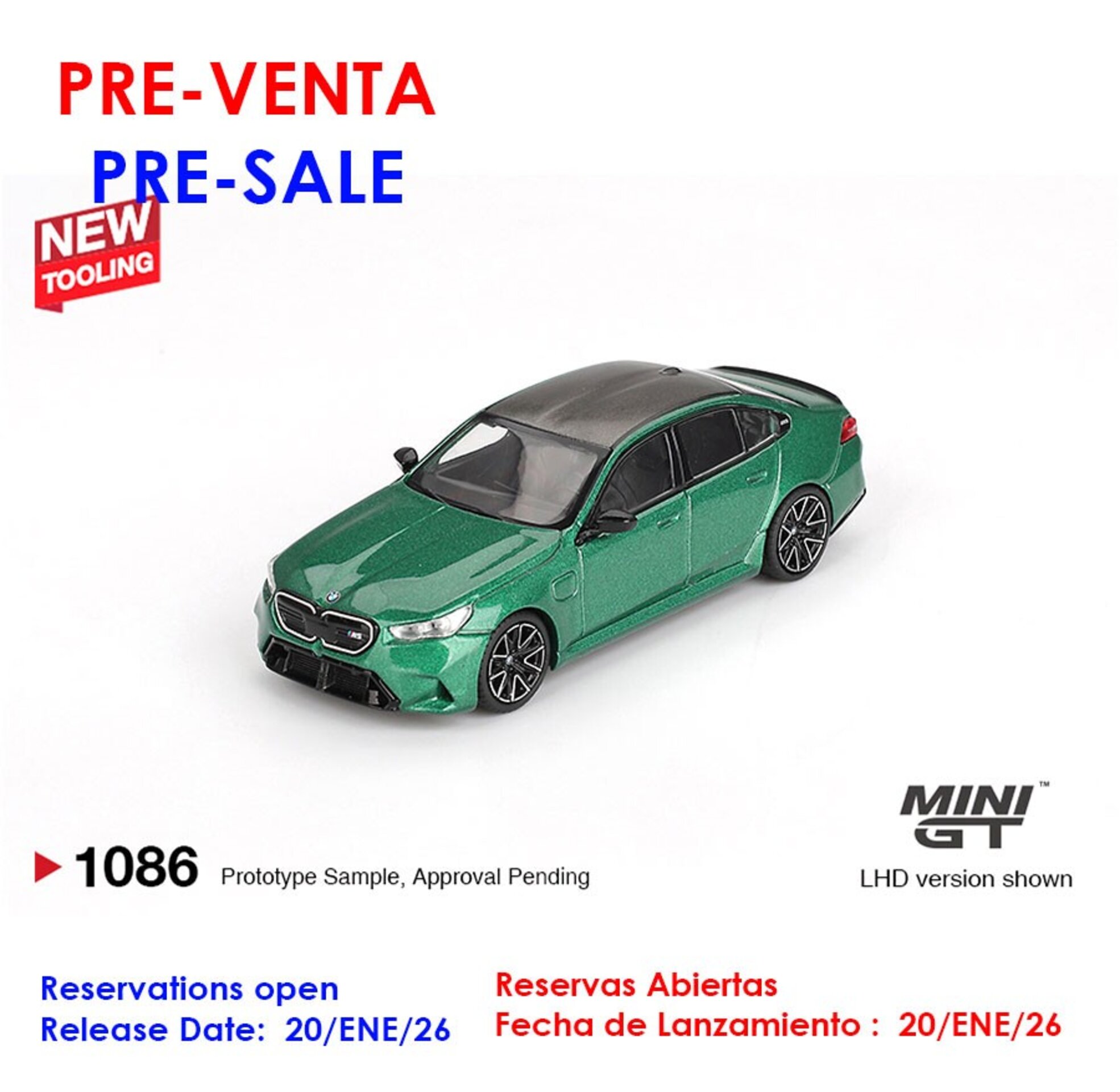 (PRE VENTA) Mini GT 1:64 BMW M5 (G90) Isle of Man Green Metallic 2024 - 1