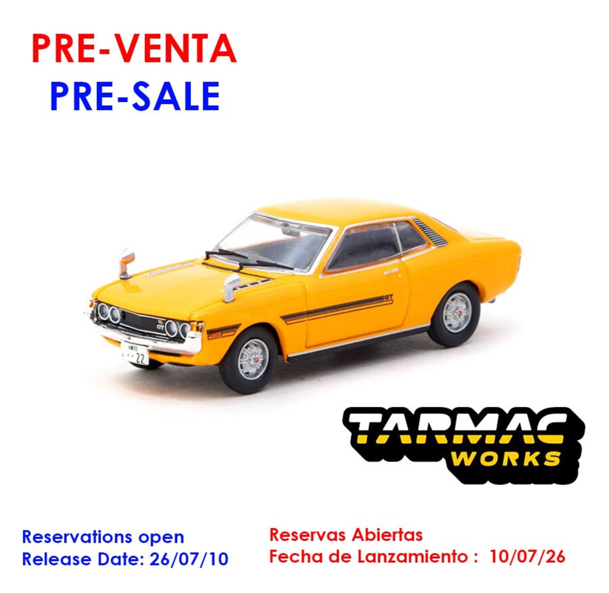 (PRE VENTA) 1:64 TOYOTA COROLLA (TA22) 1600GT 1970 TARMAC WORKS - 1