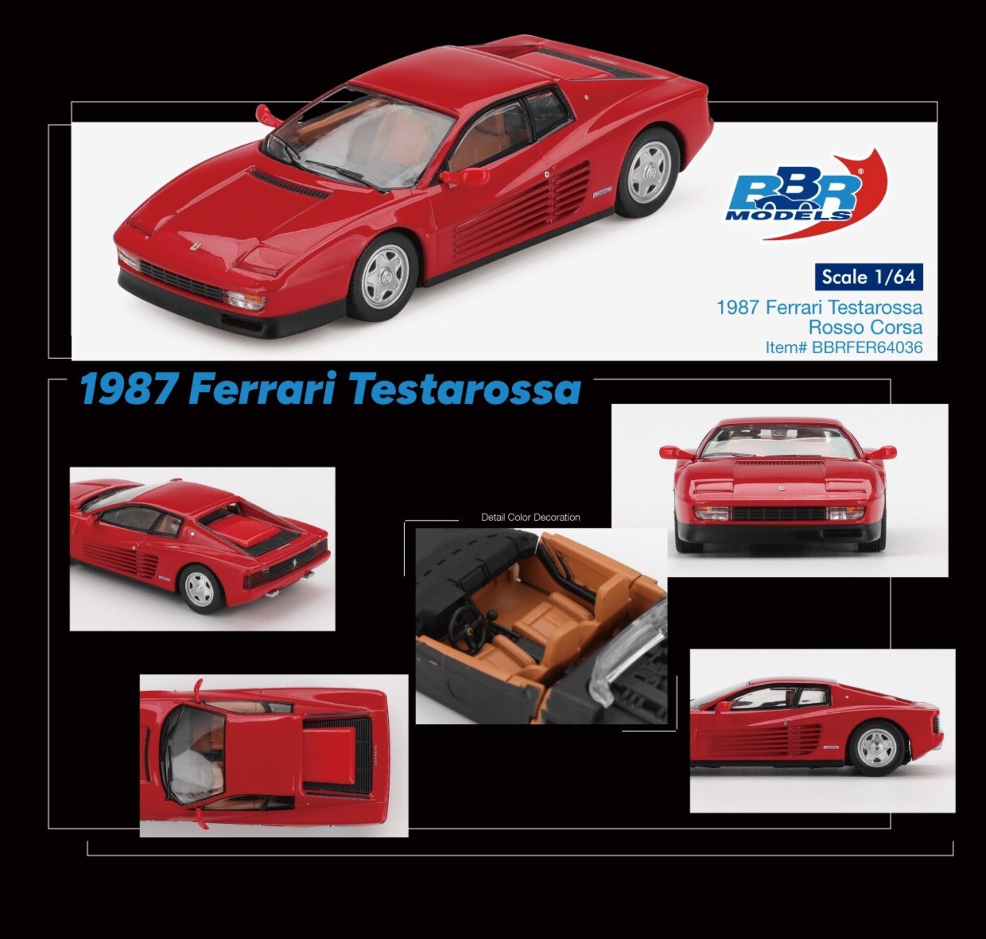 (PRE VENTA) 1:64 FERRARI TESTAROSSA ROSSO CORSA 1987 – BBR - 2