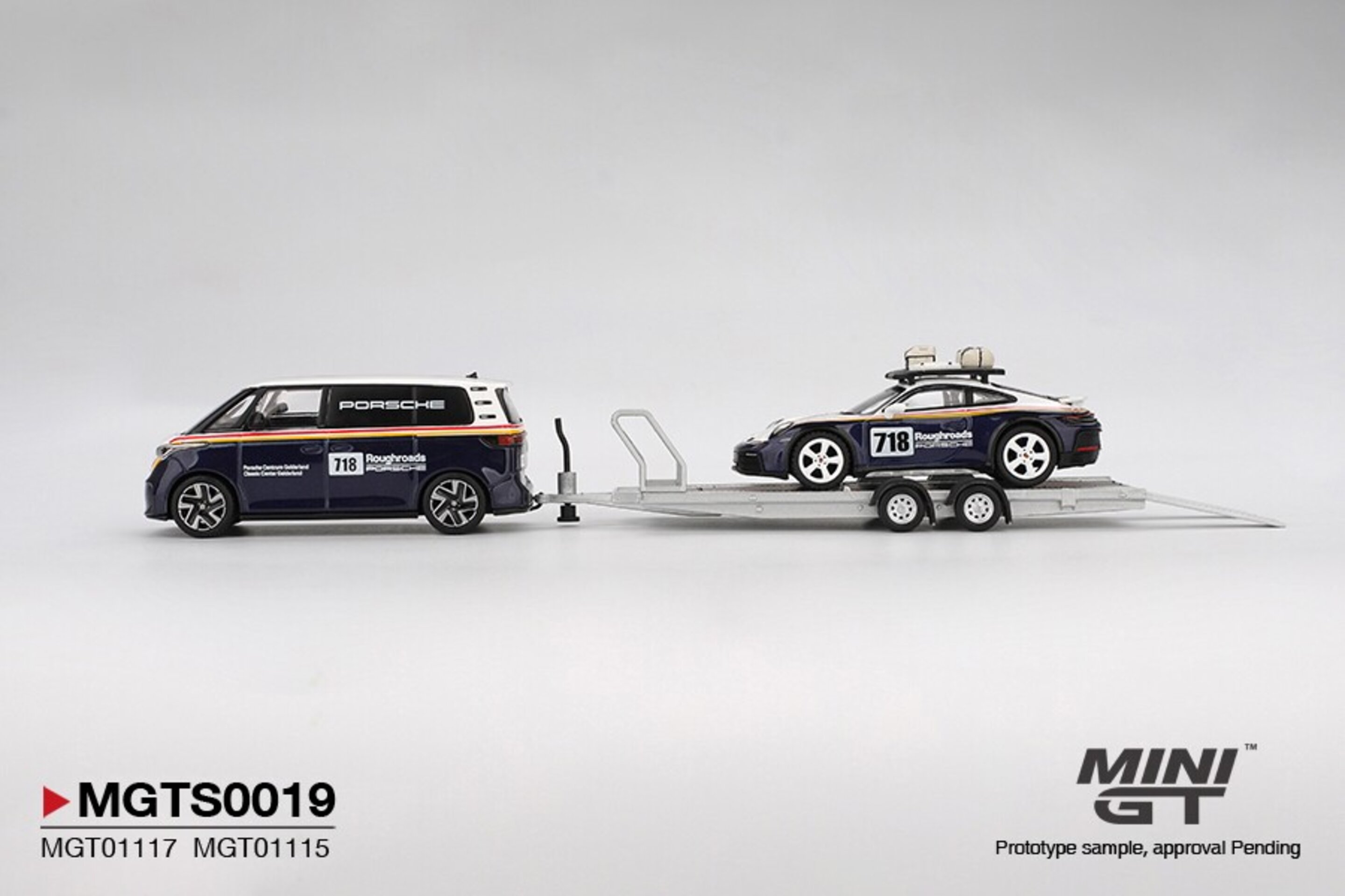 (PRE VENTA) Mini GT 1:64 Set Porsche 911 Dakar #718 + Volkswagen ID.Buzz Roughro - 5
