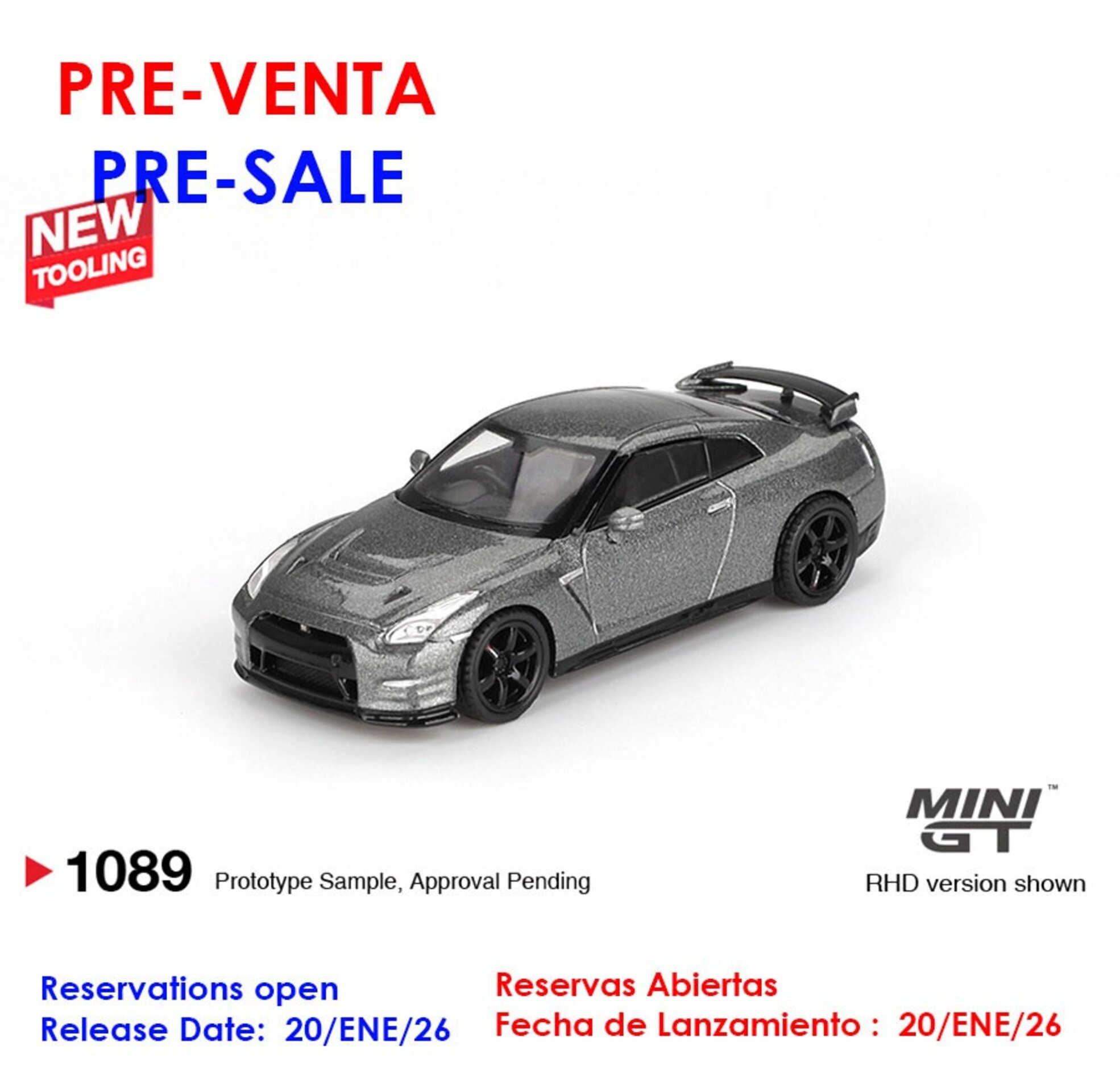 (PRE VENTA) Mini GT 1:64 Nissan GT-R (R35) CRS Version Dark Metal Gray 2013 - 1