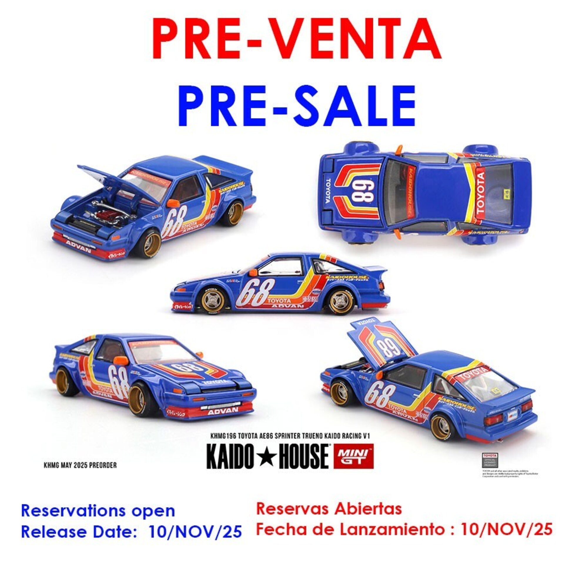 Mini GT 1:64 TOYOTA AE86 SPRINTER TRUENO KAIDO RACING V1 1983  ( PRE VENTA ) - 1