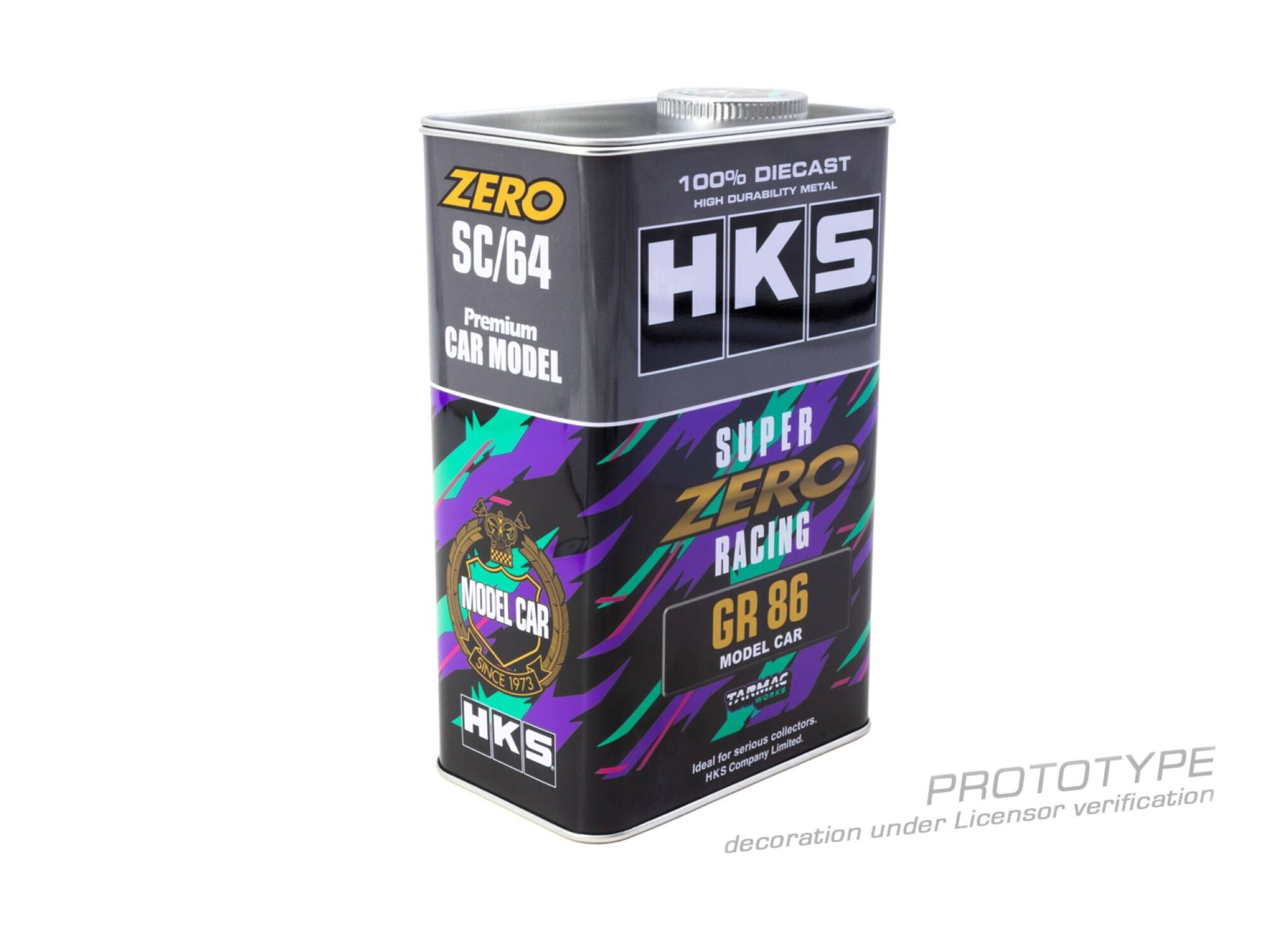 (PRE VENTA) 1:64 TOYOTA GR86 GREY IN A HKS LIMITED TIN CAN 2024 TARMAC WORKS - 4