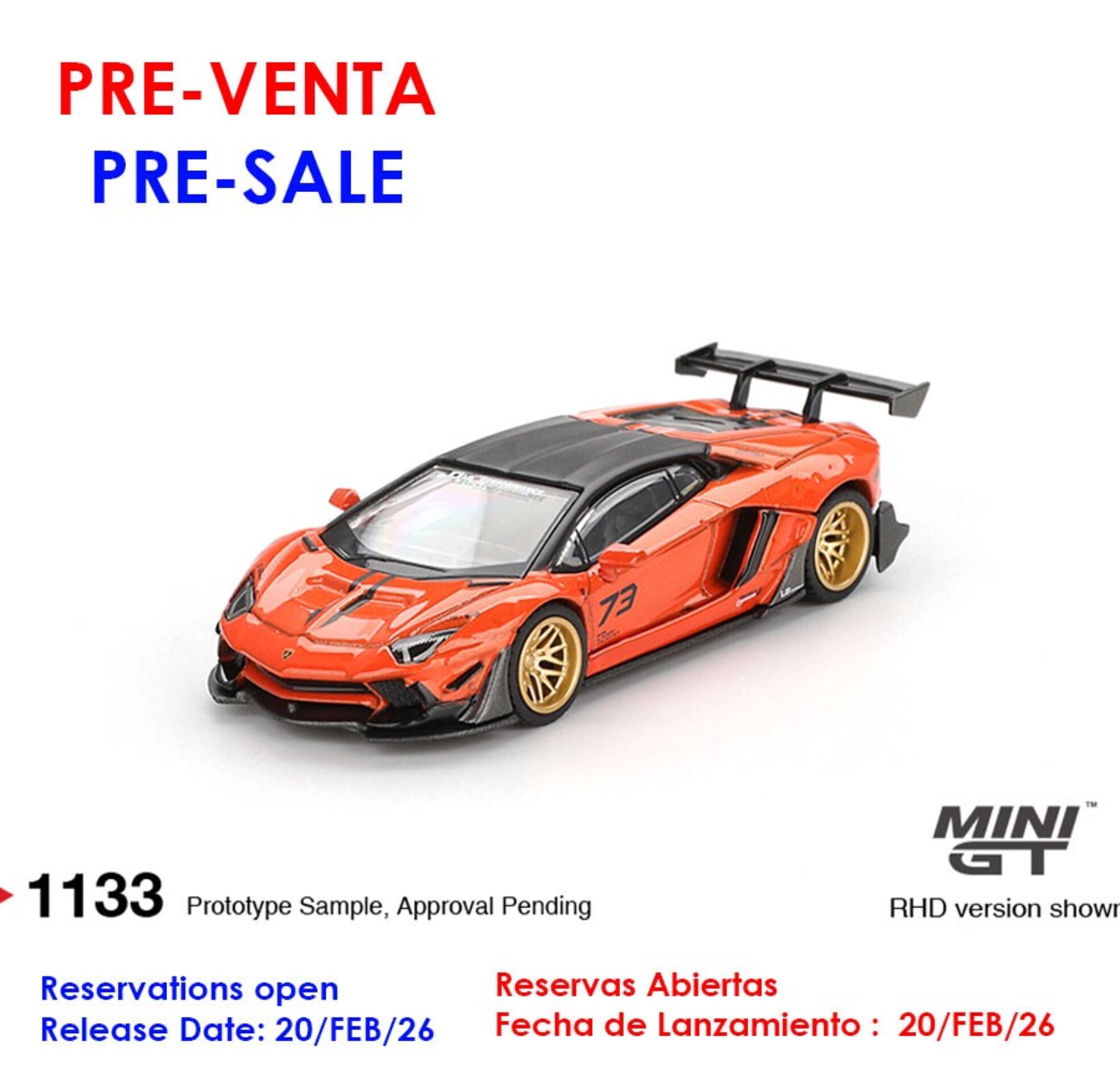 (PRE VENTA) Mini GT 1:64 Lamborghini Aventador LB-Works Limited Edition Orange - 1