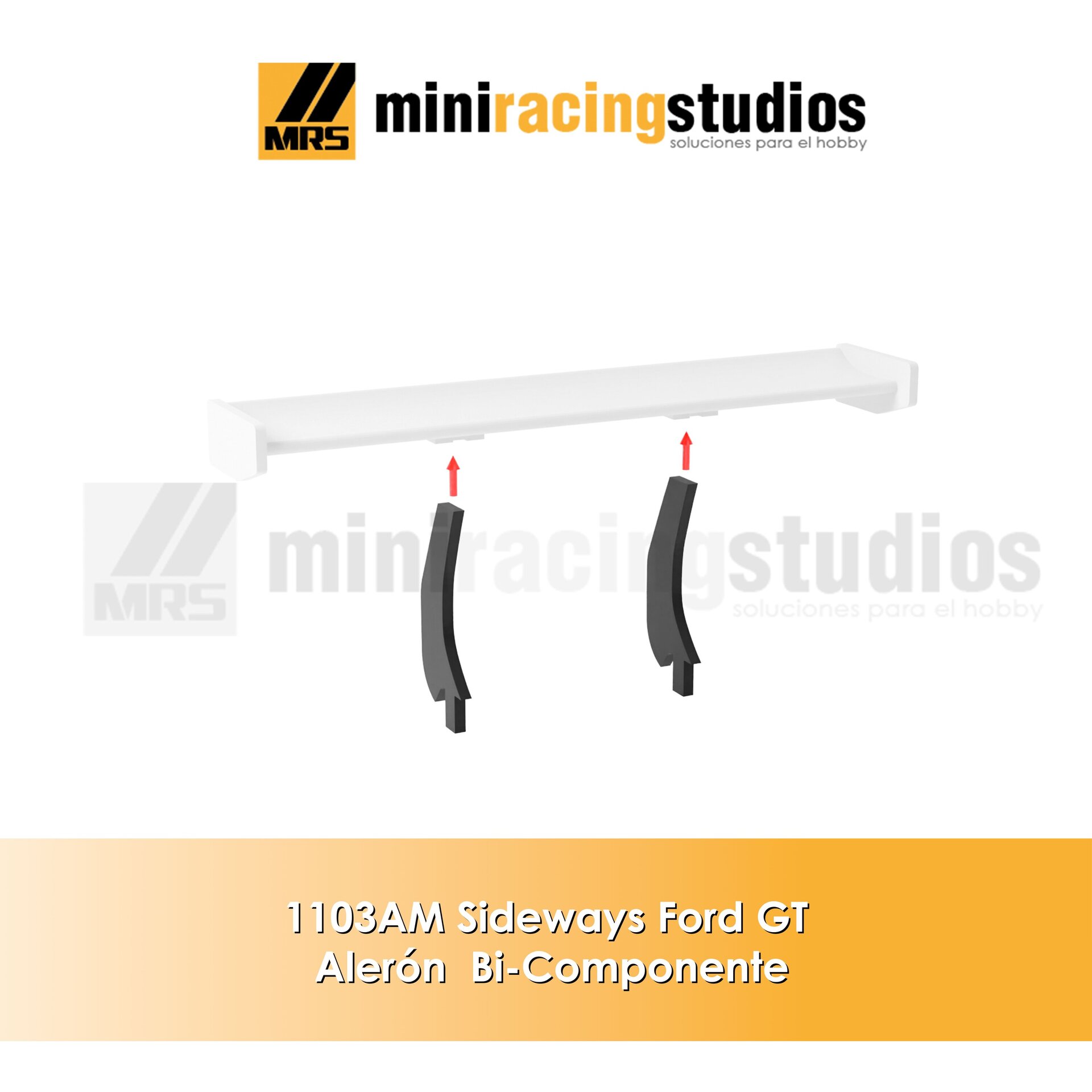 Alerón 3D FORD GT de SIDEWAYS Flexible , plástico o Bi-Componente. - 5