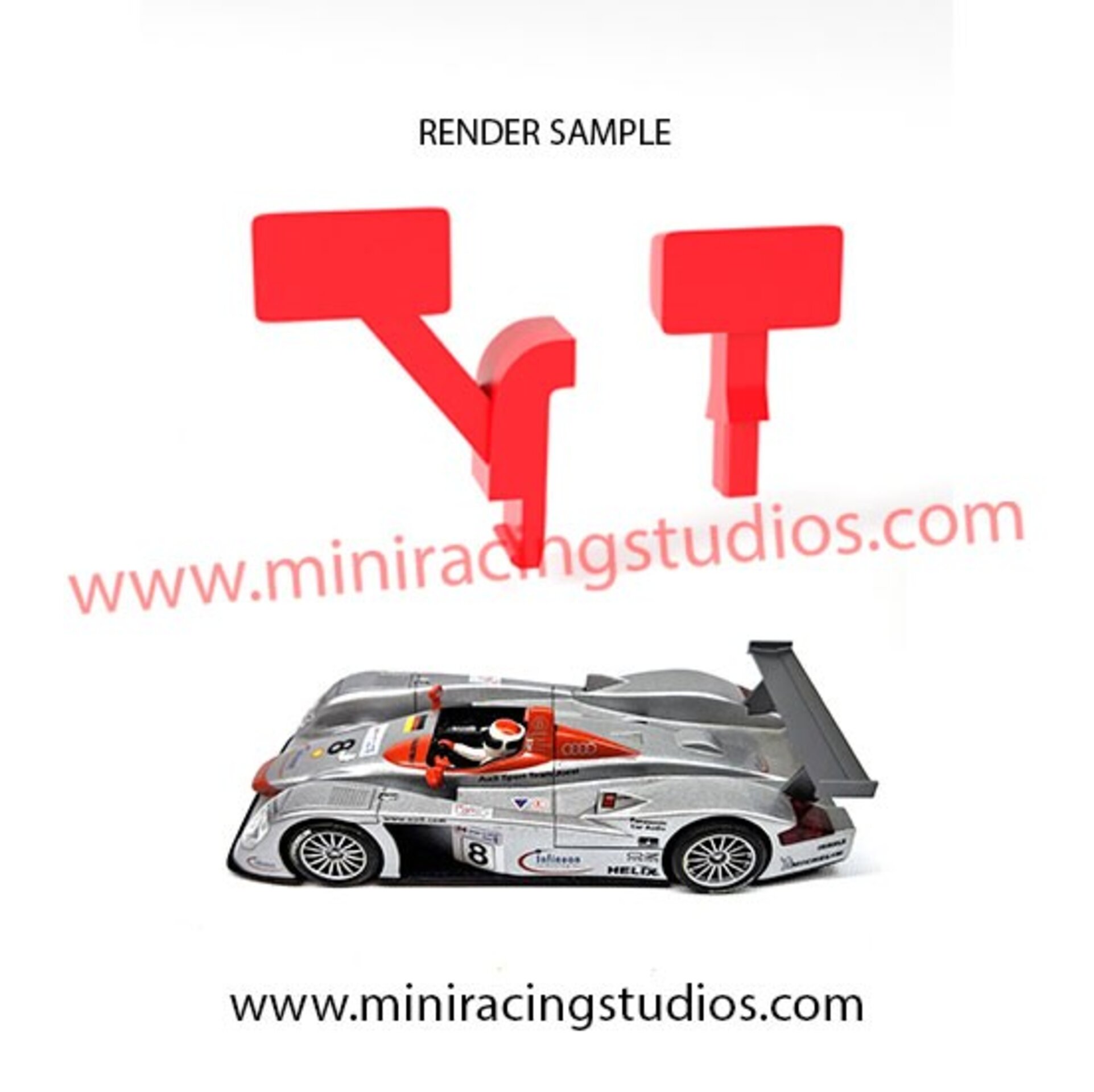 Retrovisores 3D Audi R8 LM de Scalextric / SCX - Flexible o Plástico - 1