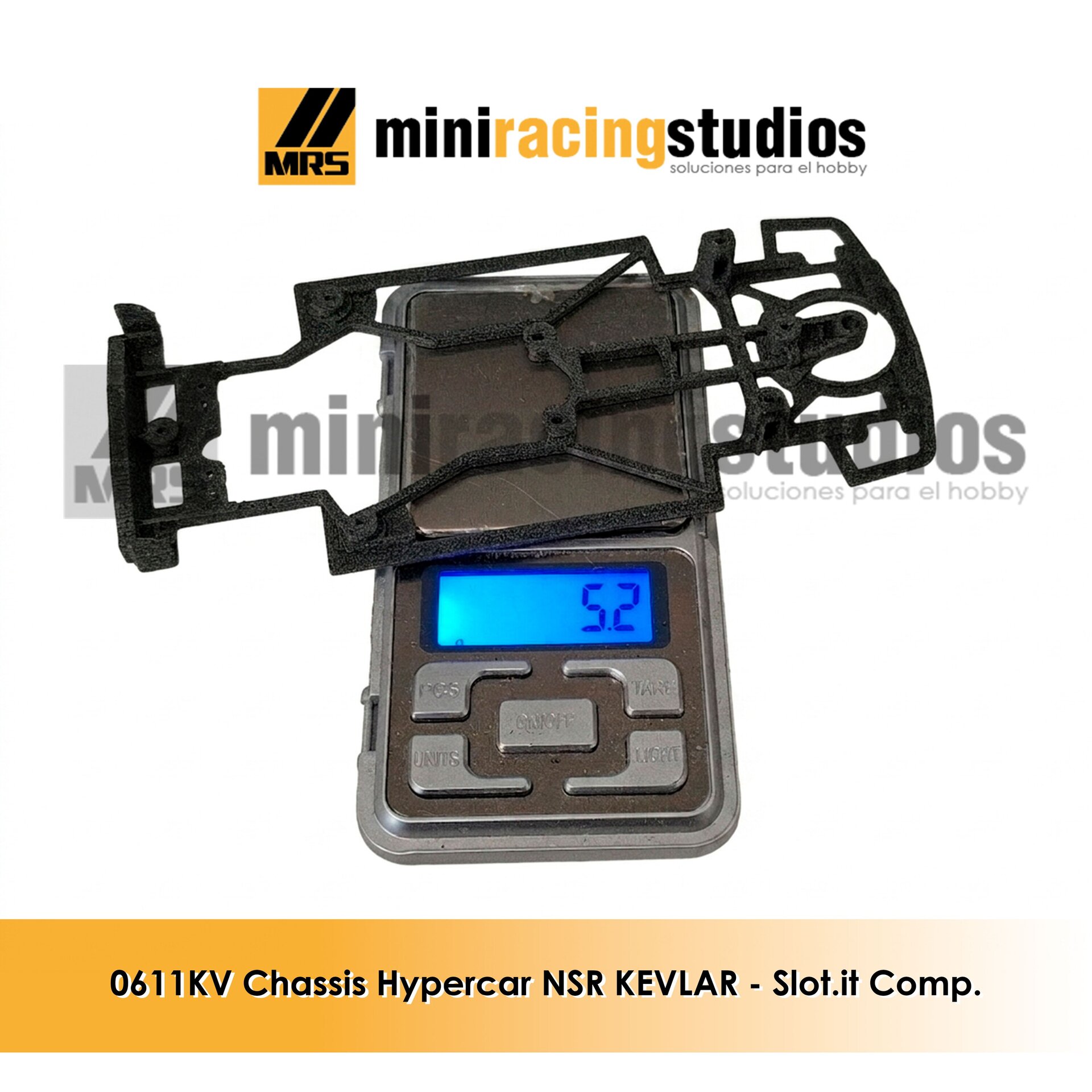 Chasis 3D Hypercar NSR – Composite KEVLAR – Soporte Slot.it - 3