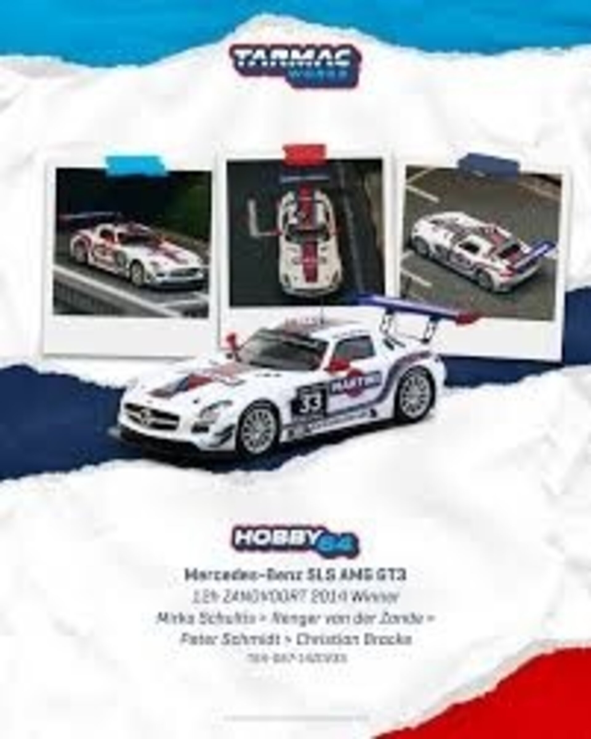 PRE VENTA 1:64 MERCEDES-BENZ SLS AMG GT3 #33 MIRKO ZANDVOORT WINNER TARMAC WORKS - 3