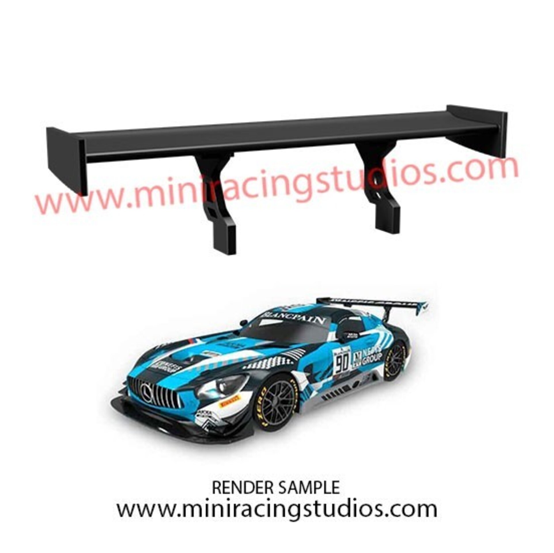 Alerón 3D Mercedes AMG GT3 de Scalextric en Flexible, plástico o bi-componente. - 1