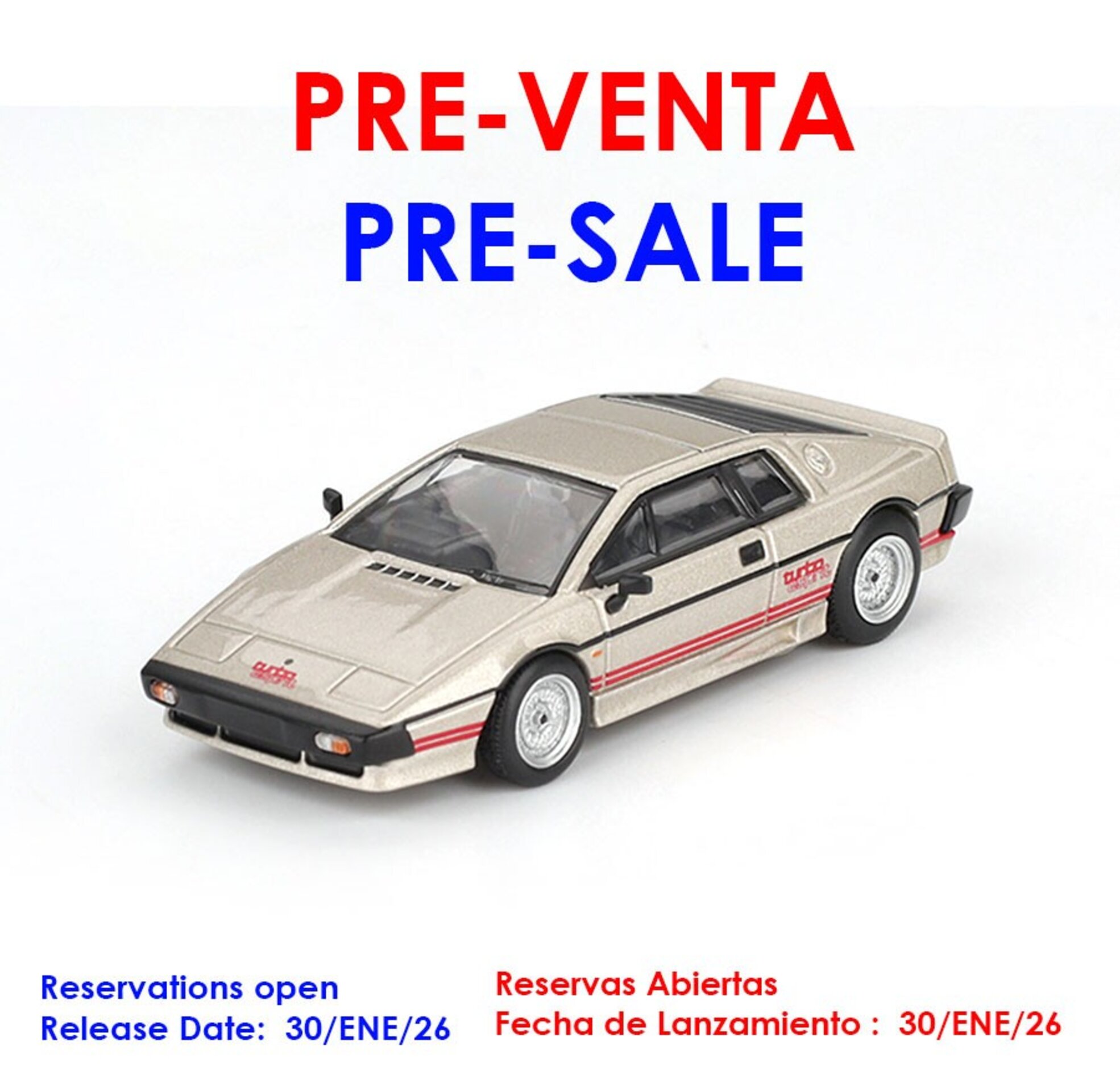(PRE VENTA) LOTUS ESPRIT TURBO METALLIC SILVER 1980 – Mini GT 1:64 - 1