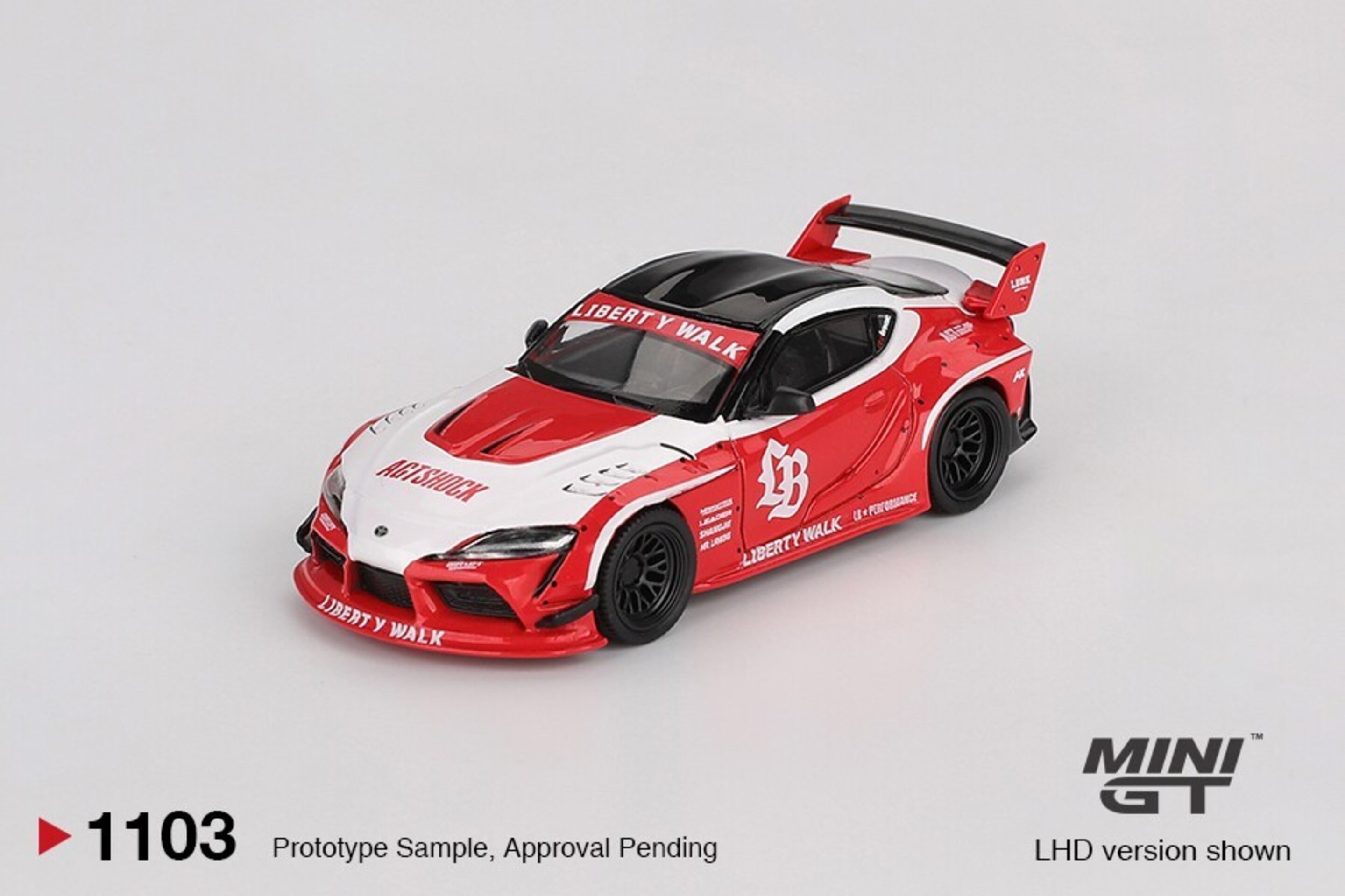 (PRE VENTA) TOYOTA GR SUPRA LB-WORKS RED/WHITE 2025 – Mini GT 1:64 - 4