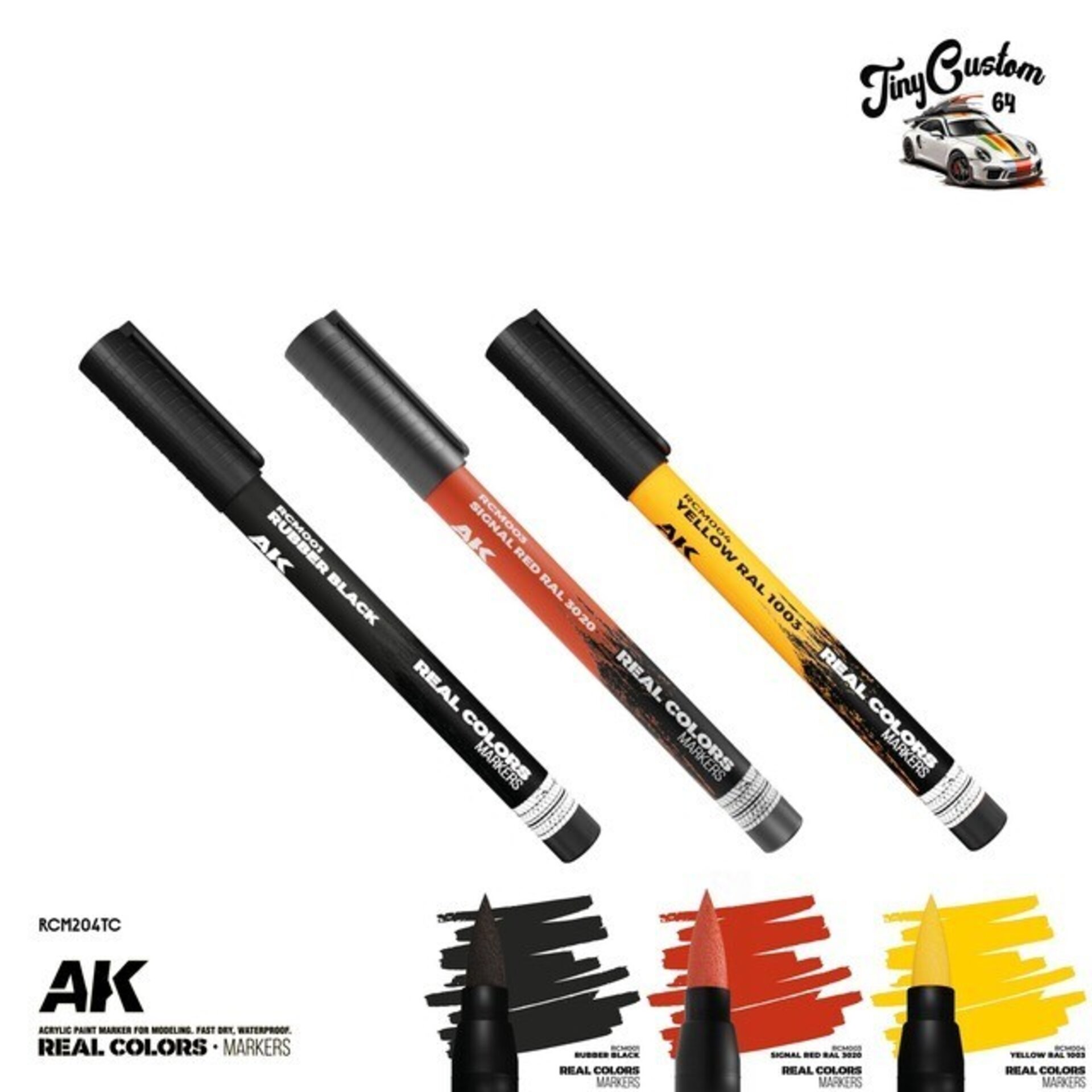 Rc Markers Set TinyCustom64 Signal Red / Wellor / Rubber Black RCM204TC - 2
