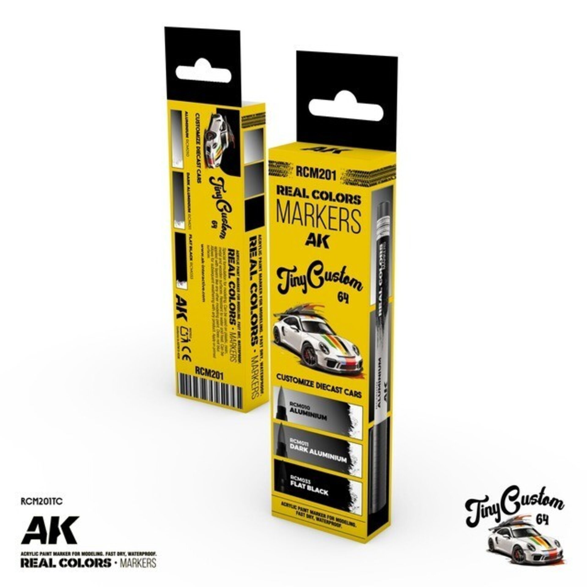 Rc Markers Set TinyCustom64 Aluminium / Dark Aluminium / Flat Black RCM201TC - 1