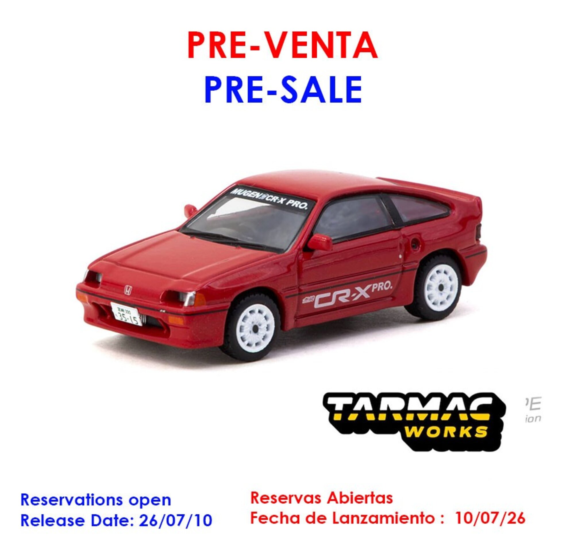 (PRE VENTA) 1:64 HONDA BALLADE SPORTS MUGEN CR-X PRO RED 1980 TARMAC WORKS - 1