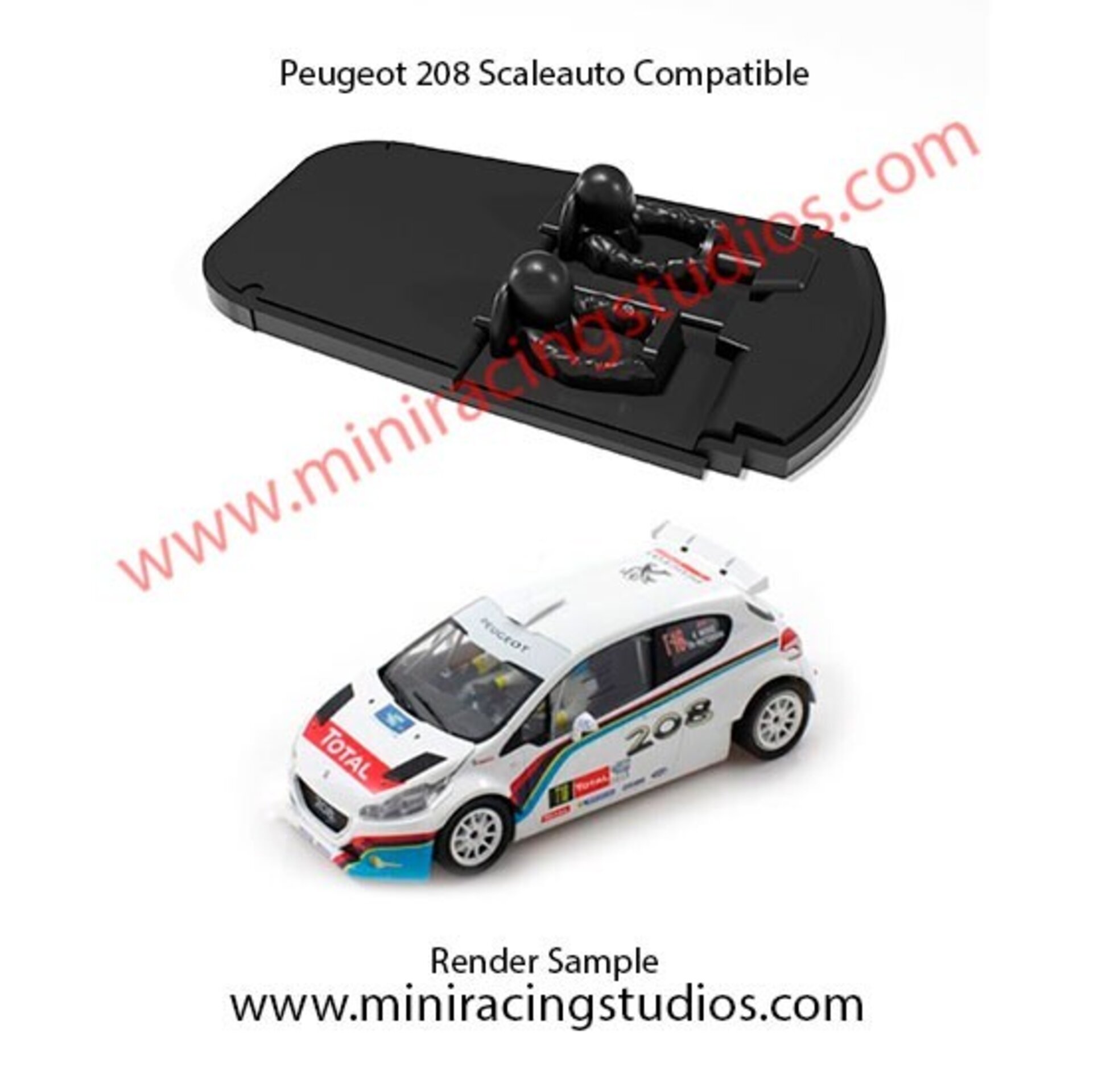 Cockpit Lexan para el 208 de Scaleauto - MiniRacingStudios - 1