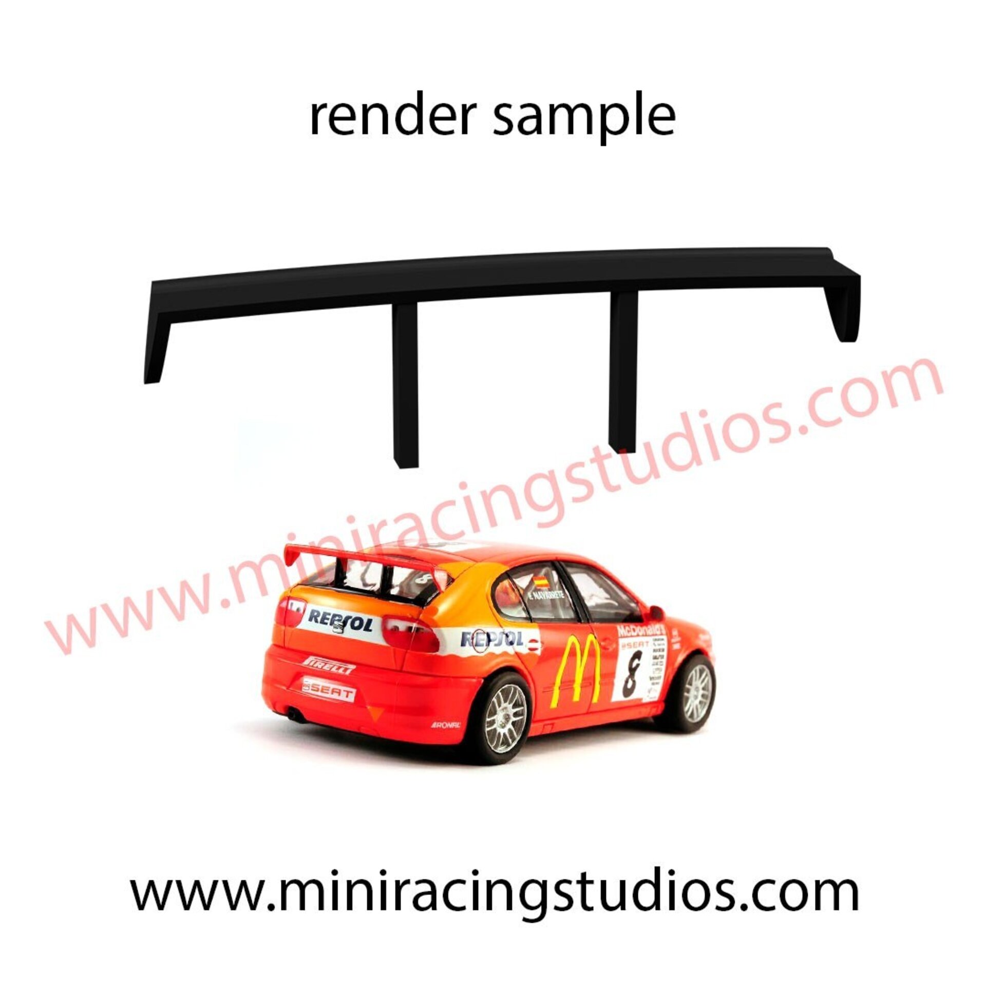 Alerón 3D para Seat León MK1 de Scalextric/SCX – MiniRacingStudios - 1