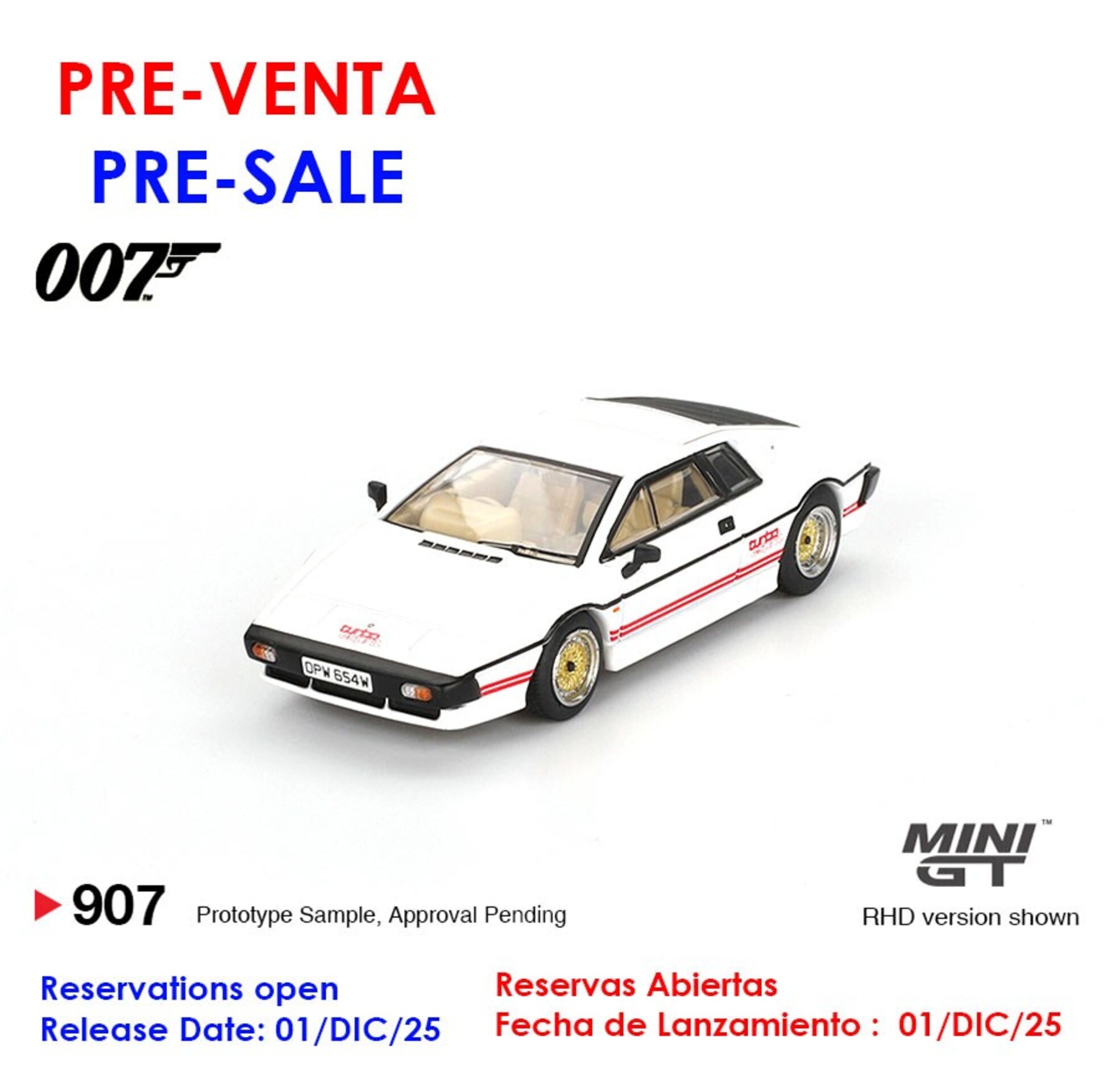 (PRE VENTA) Mini GT 1:64 Lotus Esprit Turbo – For Your Eyes Only 1981 (English) - 1