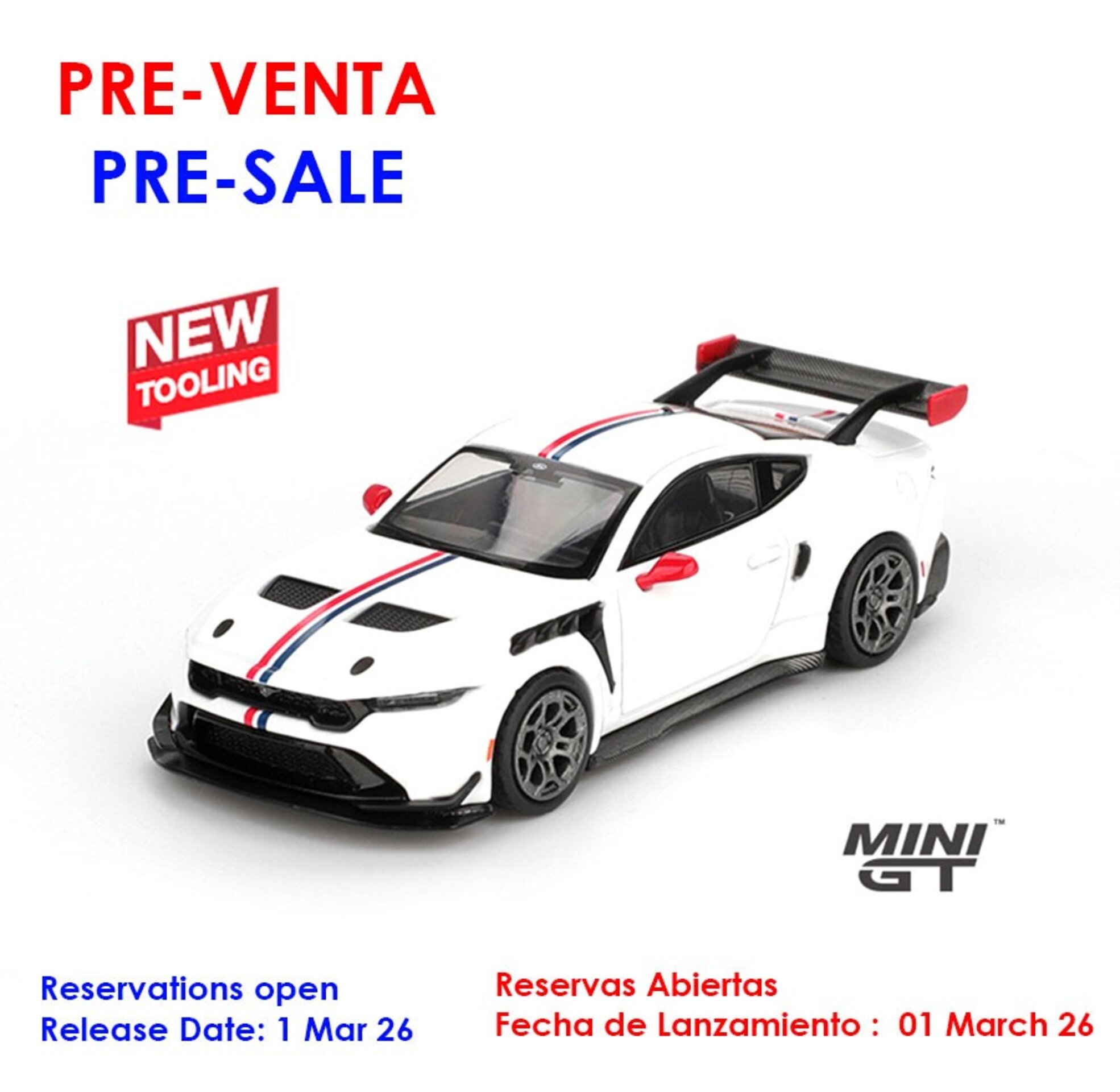 (PRE VENTA) Mini GT 1:64 1:64 FORD MUSTANG GTD SPIRIT OF AMERICA 2025 - 1