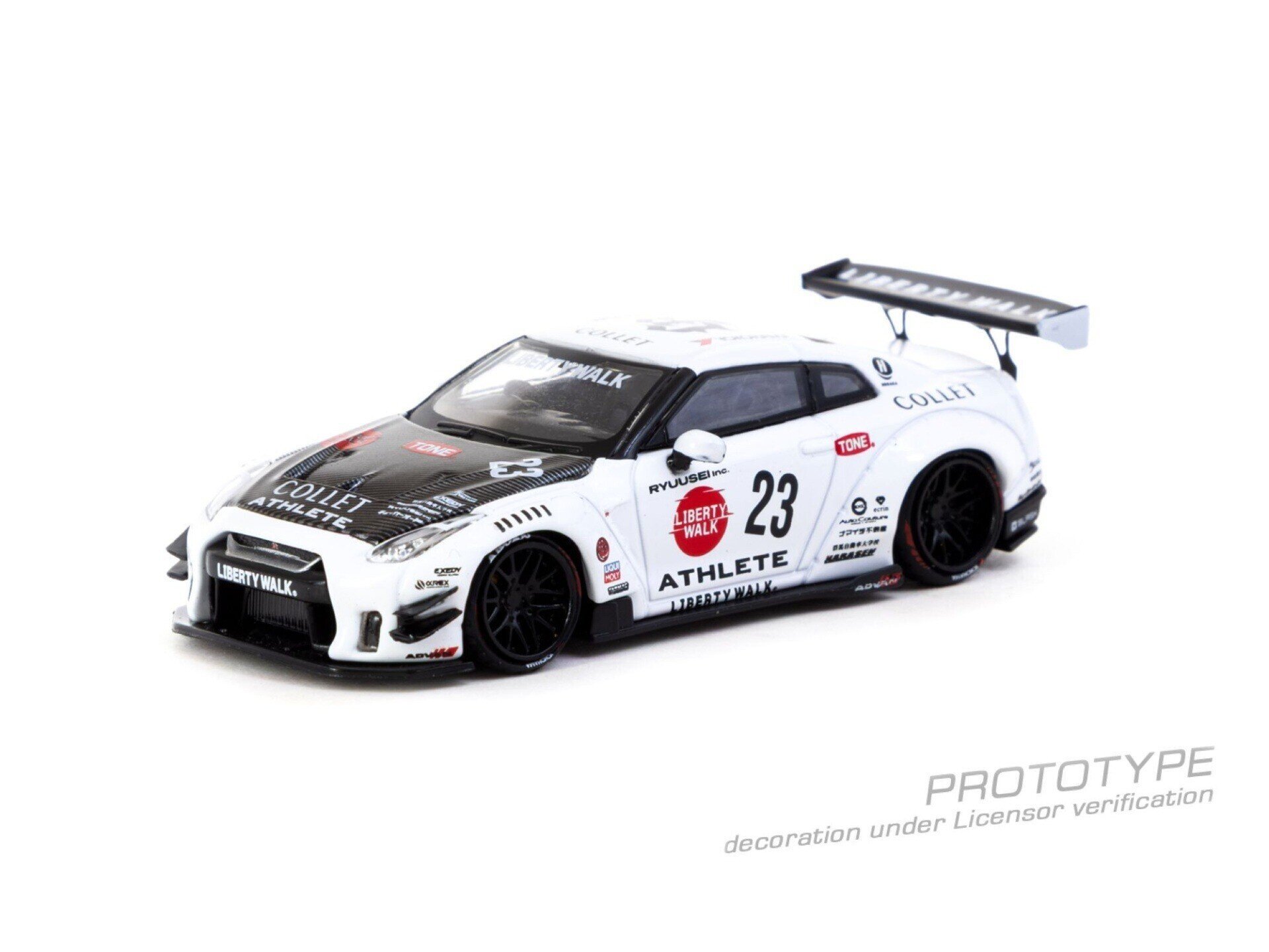 (PRE VENTA) 1:64 NISSAN GT-R (R35) LB WORKS TYPE 2 WHITE ATHLETE TARMAC WORKS - 2