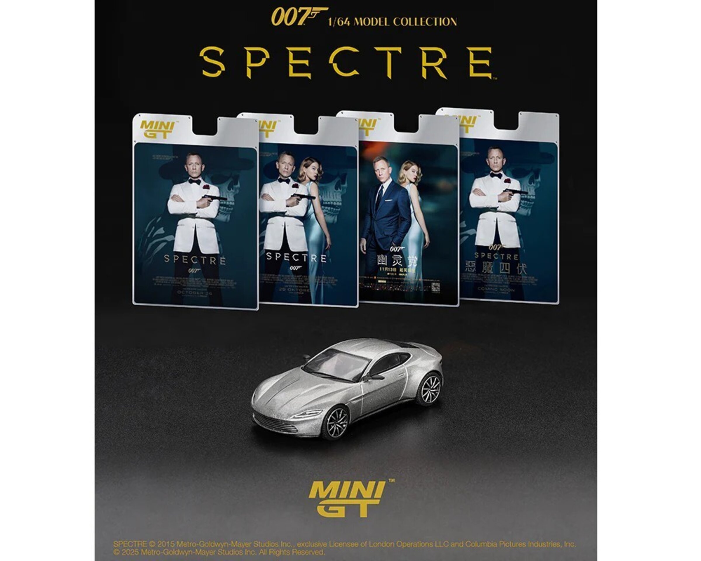 MGT00910-007E 1:64 ASTON MARTIN DB10 SPECTRE ENGLISH PACKAGING 2015 Mini GT - 1