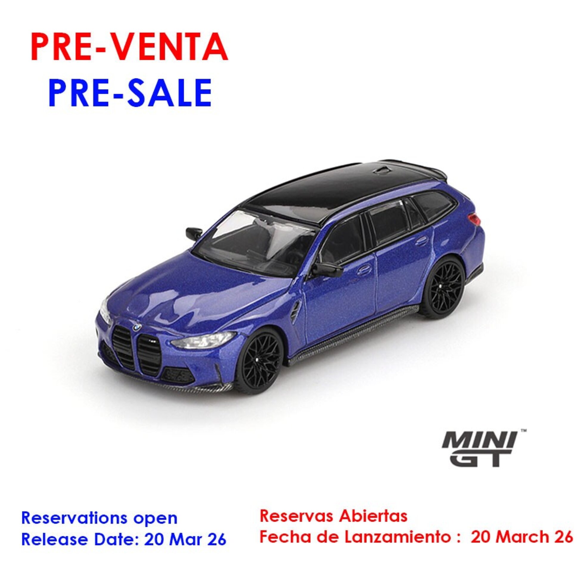 (PRE VENTA) 1:64 BMW M3 TOURING COMPÉTITION PORTIMAO BLUE METALLIC 2023  Mini GT - 1