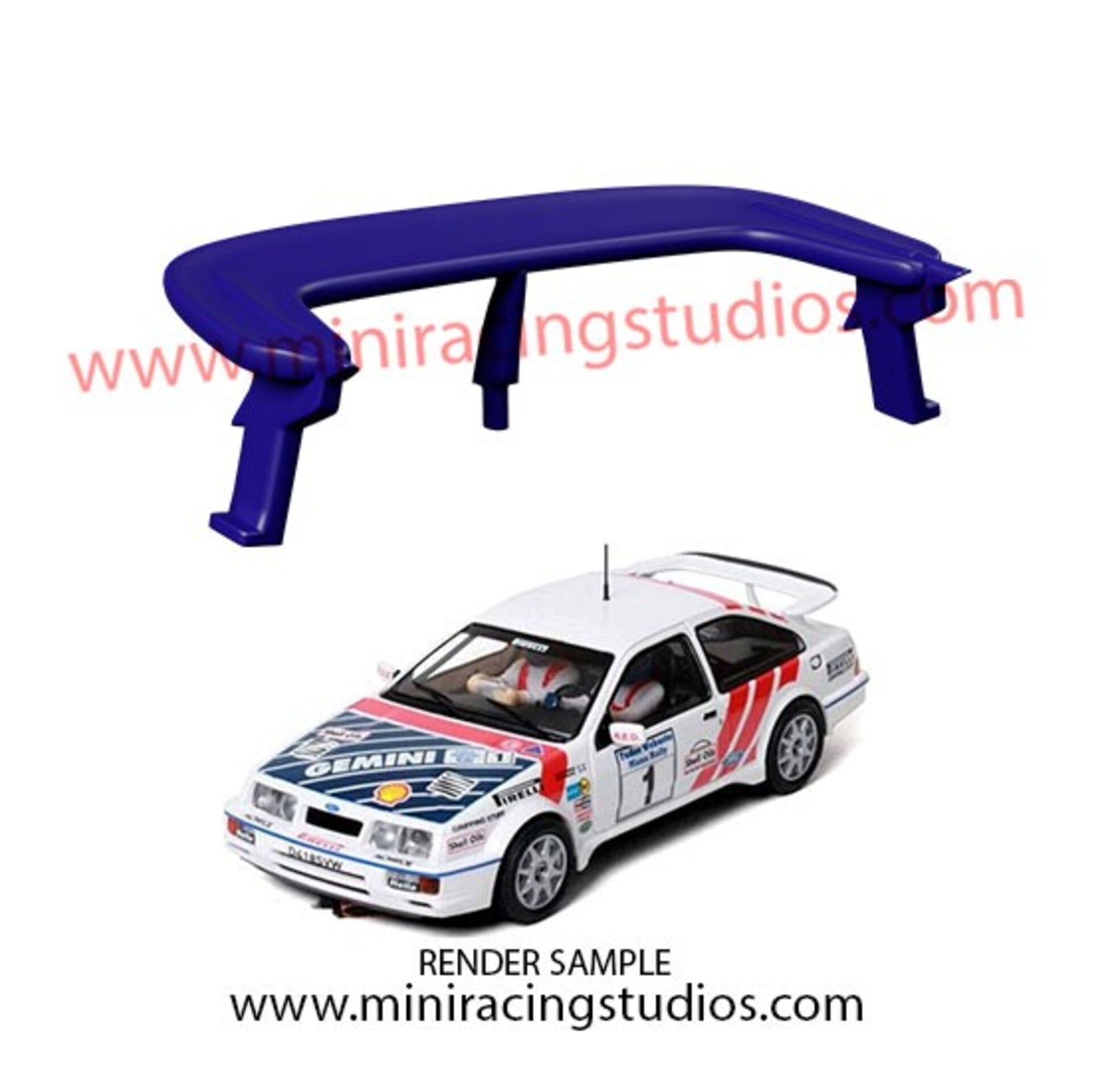 Alerón 3D para Ford Sierra Scalextric– Flexible o Plástico de MiniRacingStudios - 1